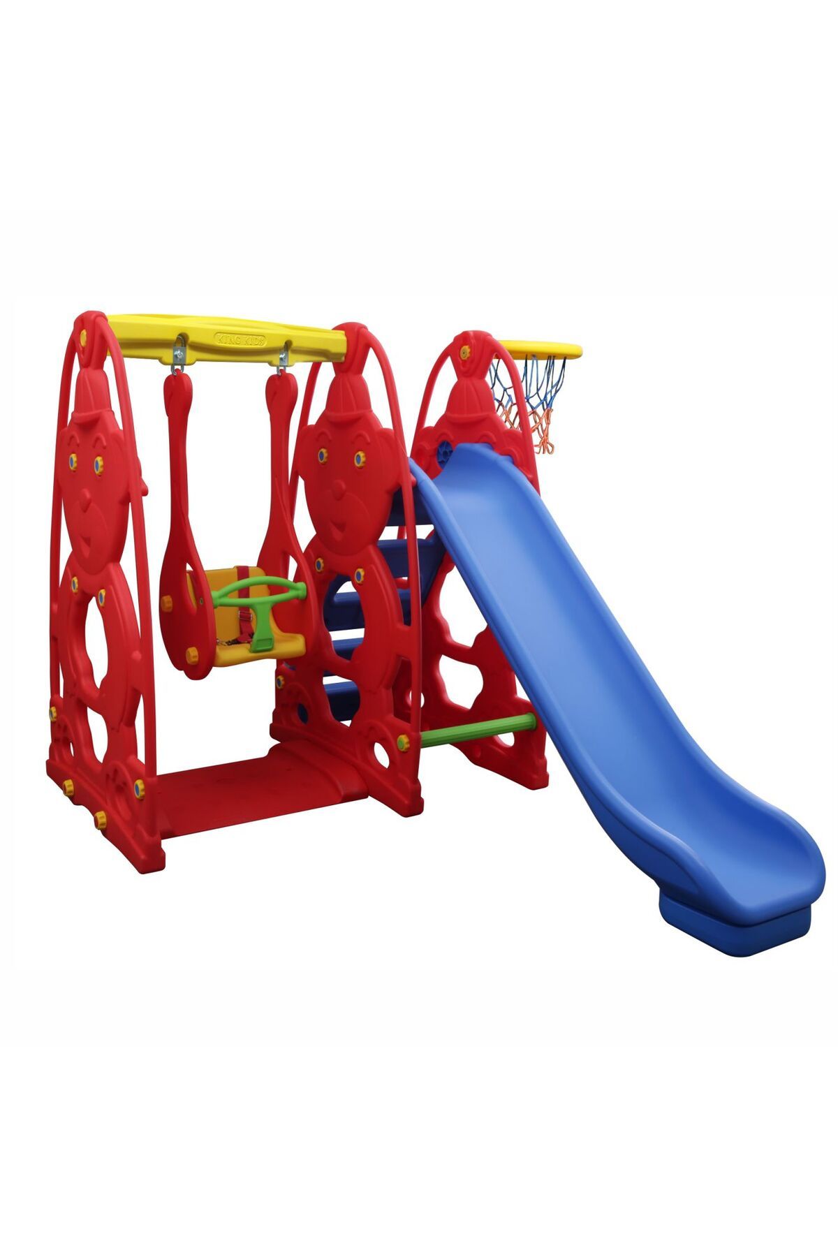 MUPARK Kaydıraklı Salıncaklı Oyun Parkı – Bahçe & Anaokulu İçin Çok Fonksiyonlu Set (Kırmızı)
