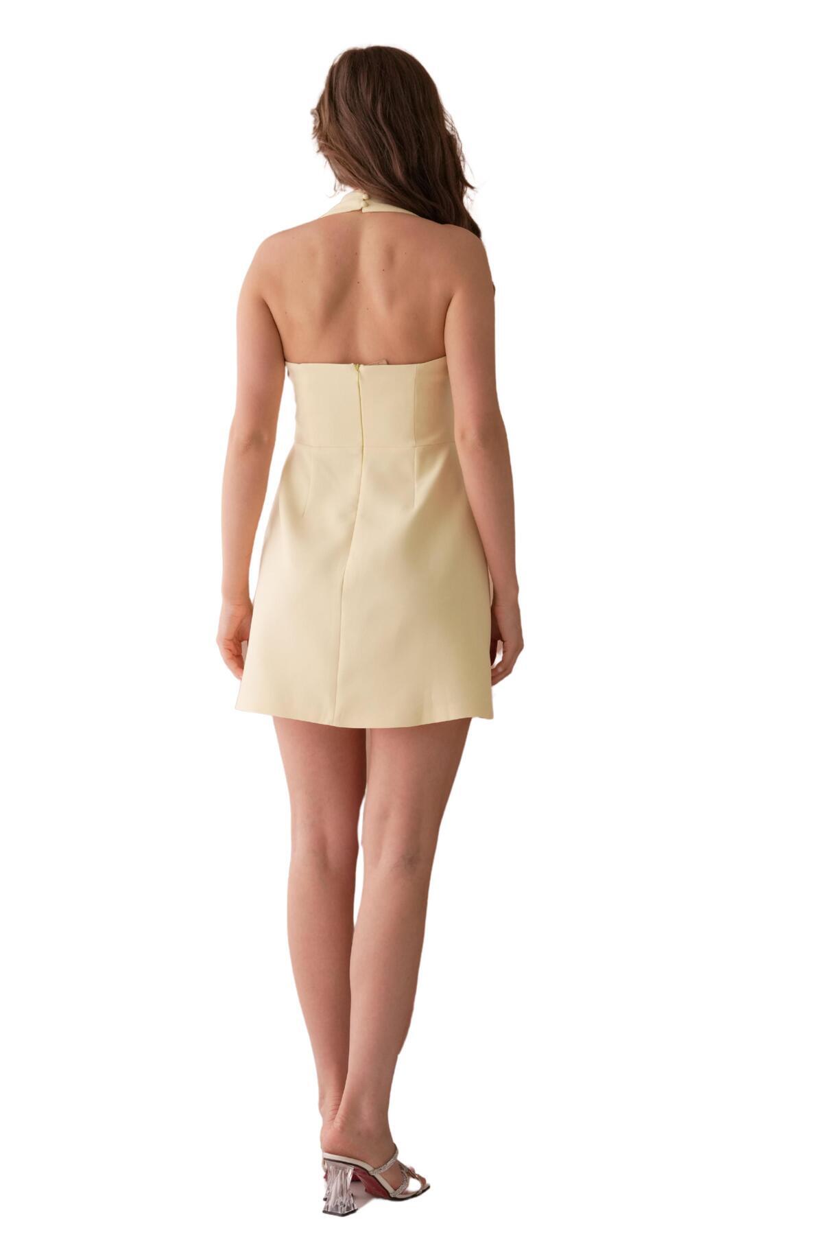 Moda Amore-Strappy Square Neck Mini Graduation & Prom & Evening Dress 3