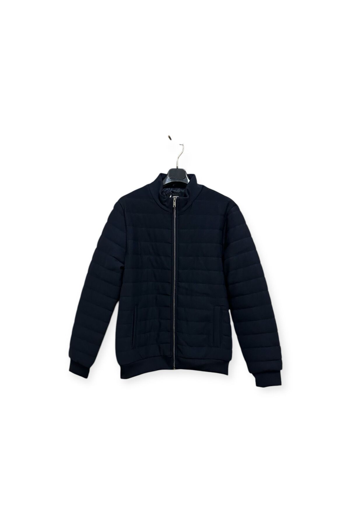 imoop design-Men's Quilted Bomber Stand Collar Knitted Coat 1