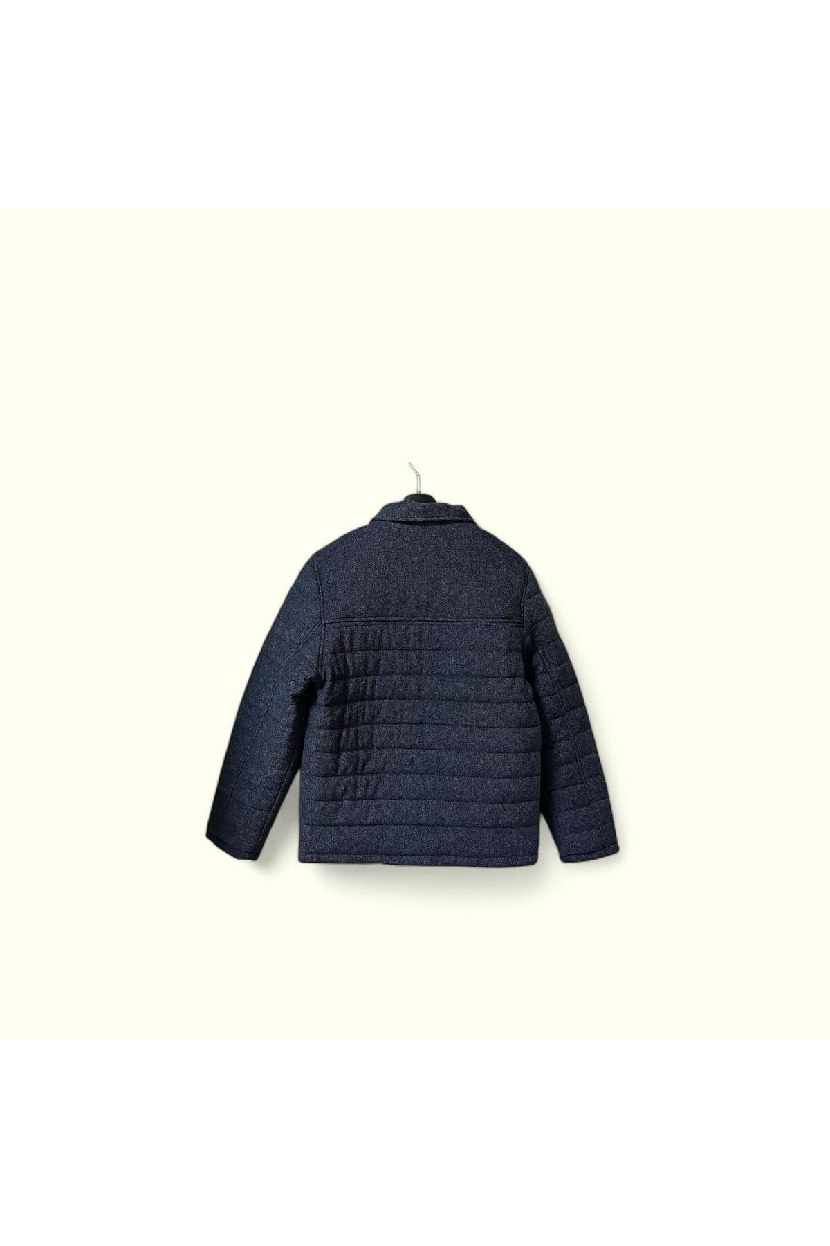 imoop design-Men's Quilted Polo Collar Snap Fastener Knitted Coat 3