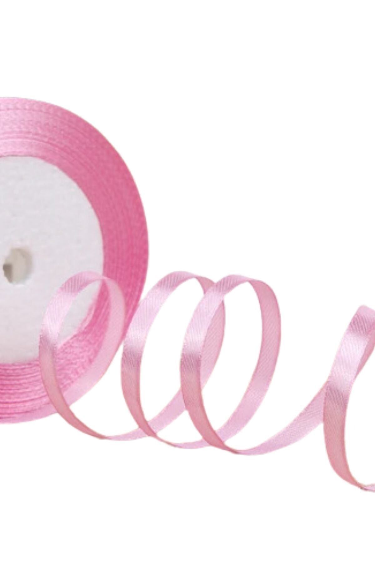 KfksStore Saten Kurdele 3 mm Pembe 1 Metre