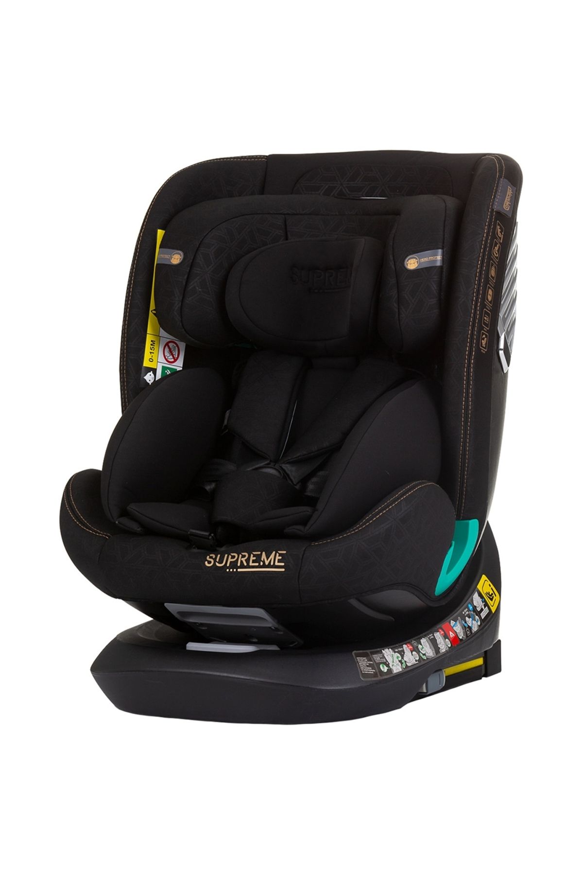 OEM Scaun Auto Cu Isofix Pentru Copii Chipolino Supreme Negru I-size 40-150 Cm - One Size