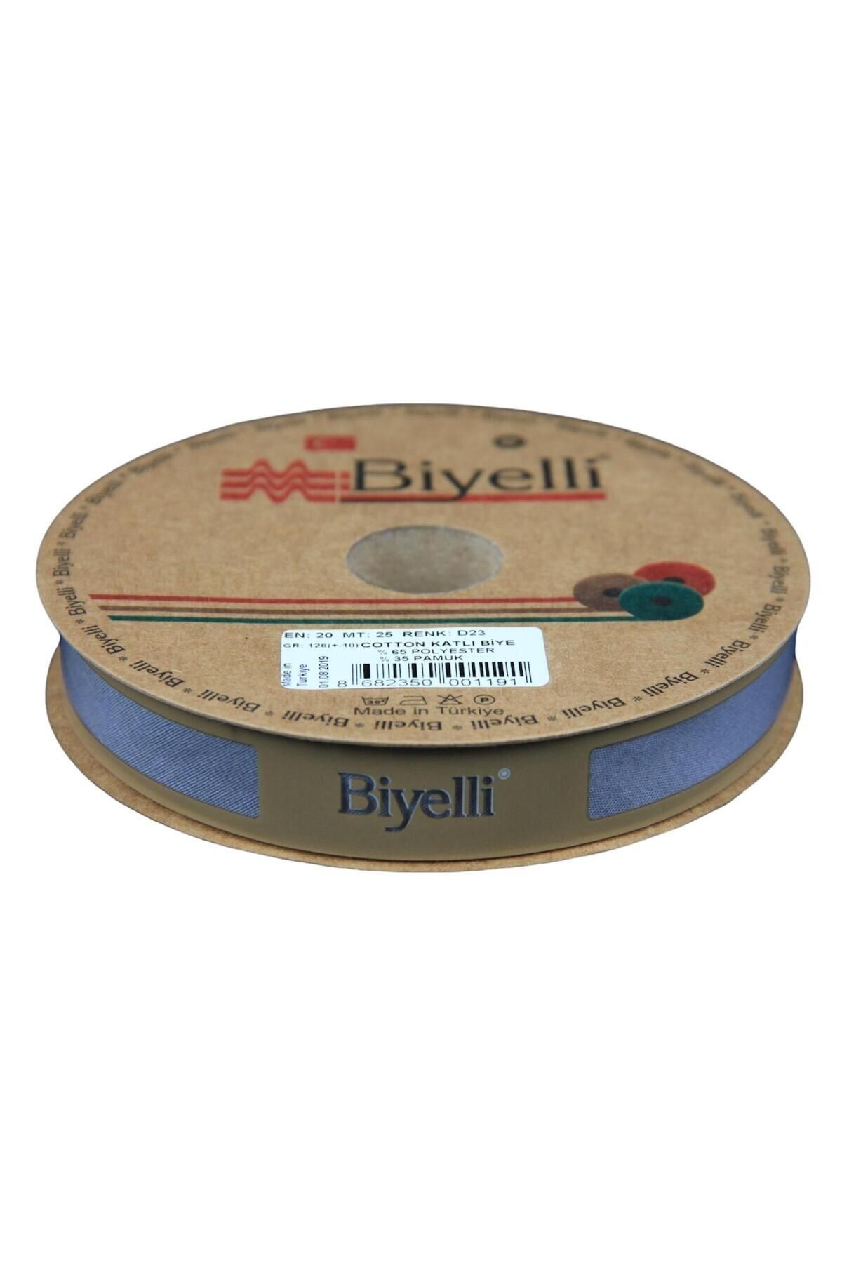 KfksStore Biye Koton Katlı D23 Koyu Gri 2 cm 25 Metre %65 Koton %35 Polyester