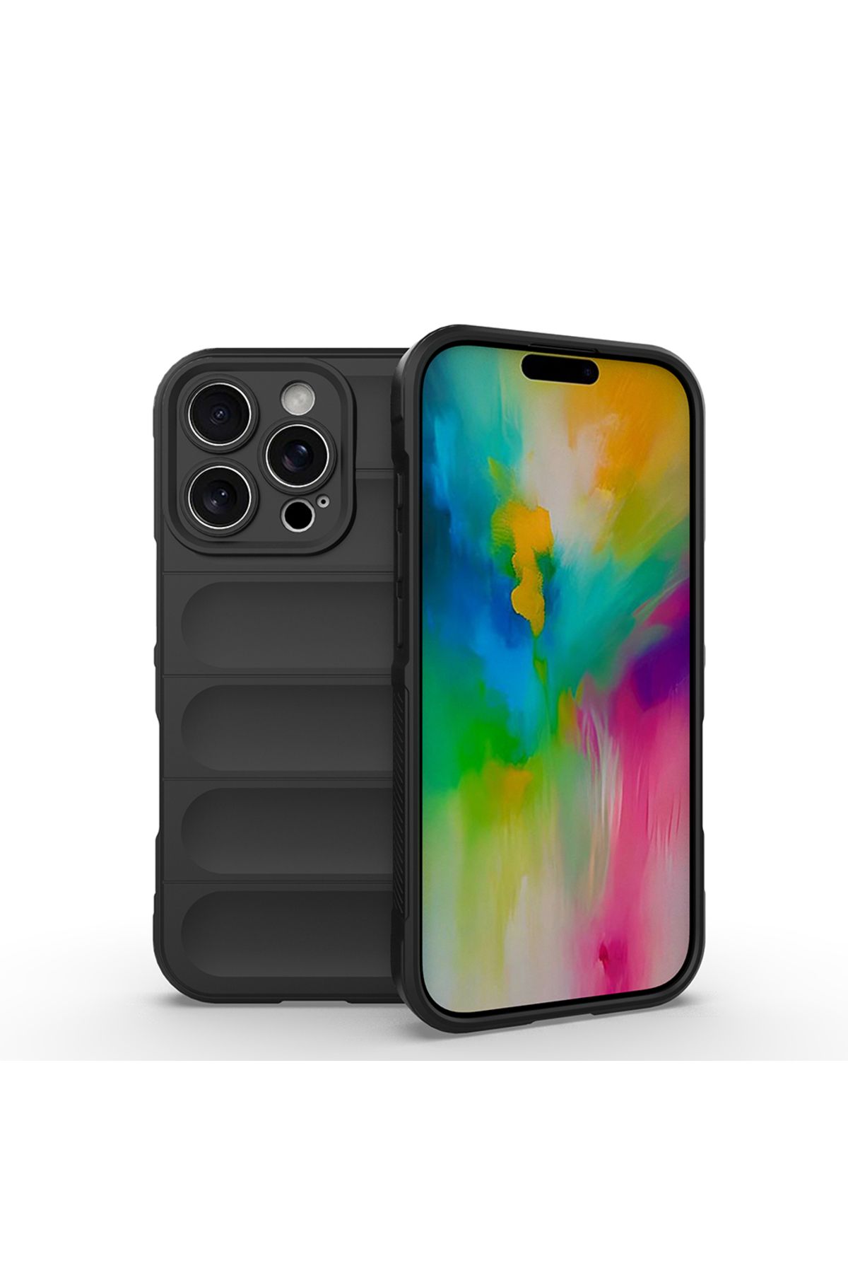 Coverzone iPhone 16 Pro İle Uyumlu Kılıf TPU Oyuklu Arka Yüzey Z-Etnik Esnek iPhone O-tto Prime