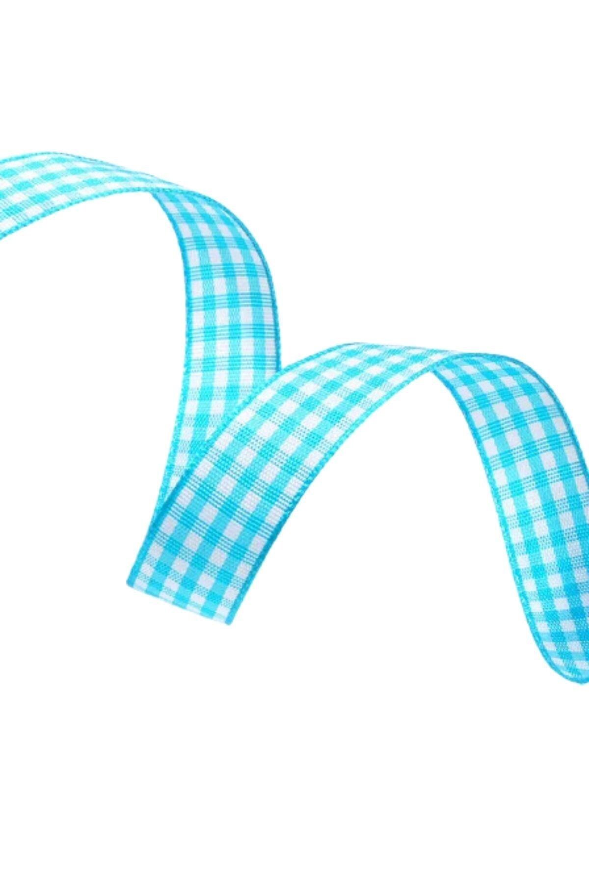 KfksStore Tafta Ekoseli Kurdele 25 mm Mint 1 Metre
