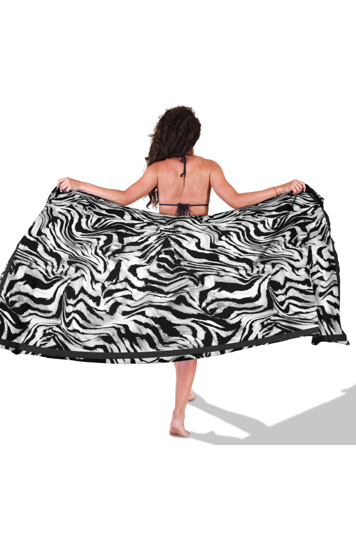 ZEBRA Pattern Inner non-showing Satin PAREO