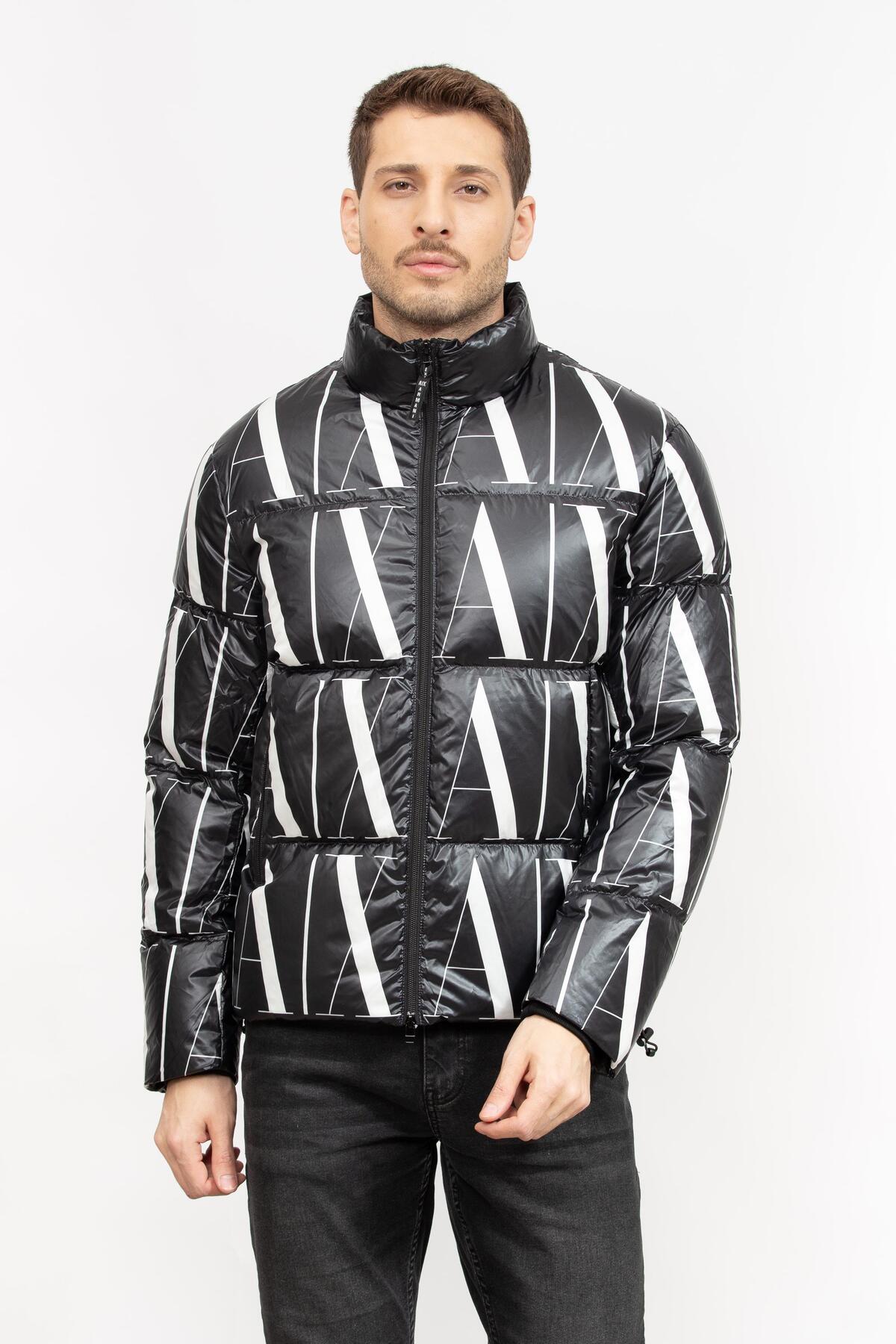 Armani Exchange Logolu Regular Fit Fermuarlı Şişme Mont Erkek Mont