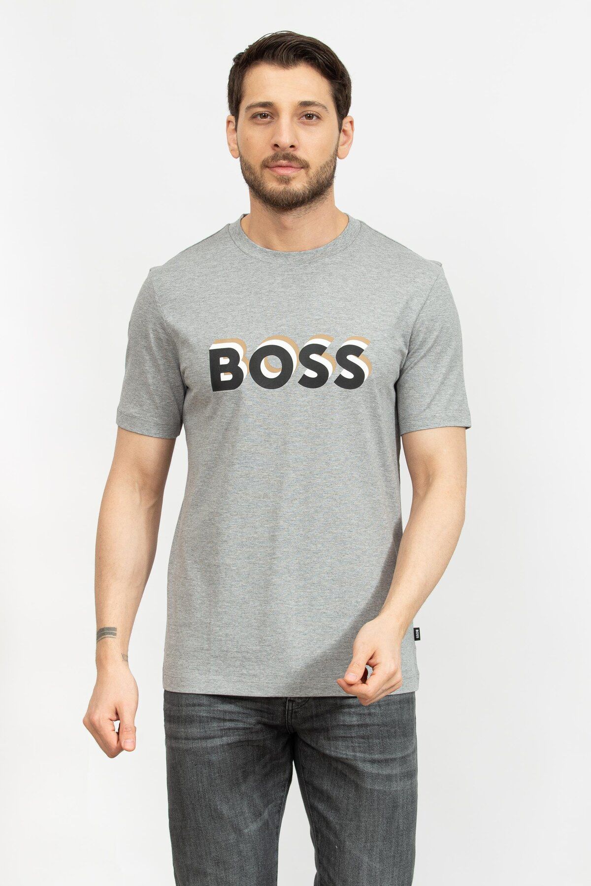 تی شرت مردانه یقه دوچرخه BOSS