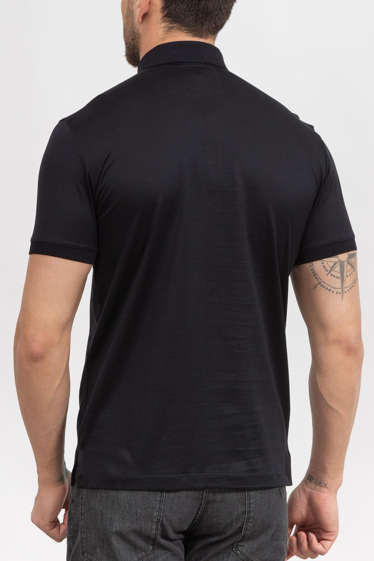پولوشرت مردانه راسته آستین کوتاه | امپوریو آرمانی Emporio Armani 8N1F96 1JUVZ 0920 - تصویر 3