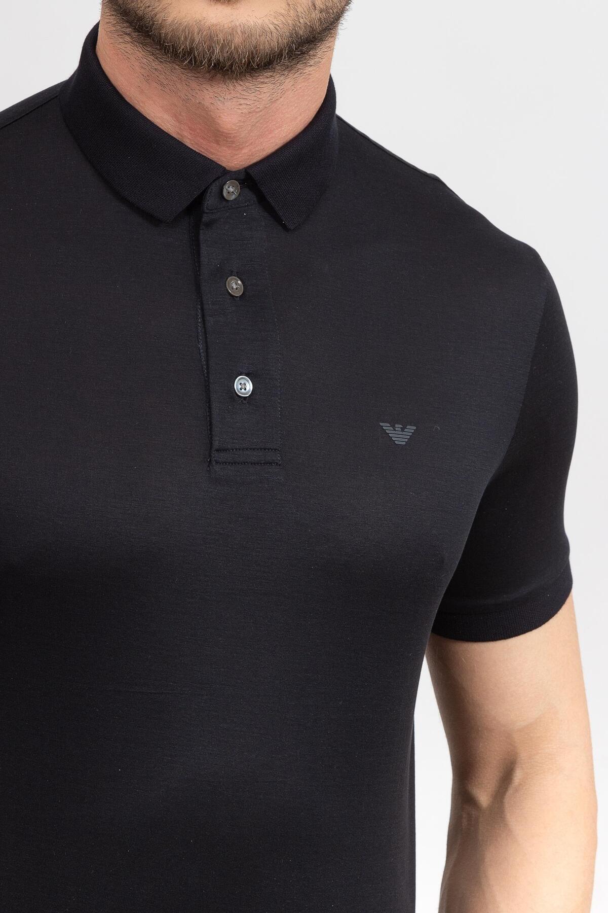 پولوشرت مردانه راسته آستین کوتاه | امپوریو آرمانی Emporio Armani 8N1F96 1JUVZ 0920 - تصویر 4