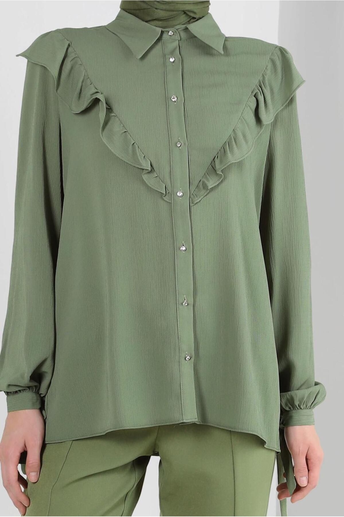 Alvina-RIFFIR DETAIL BUTTONED BLUZ 43777 4
