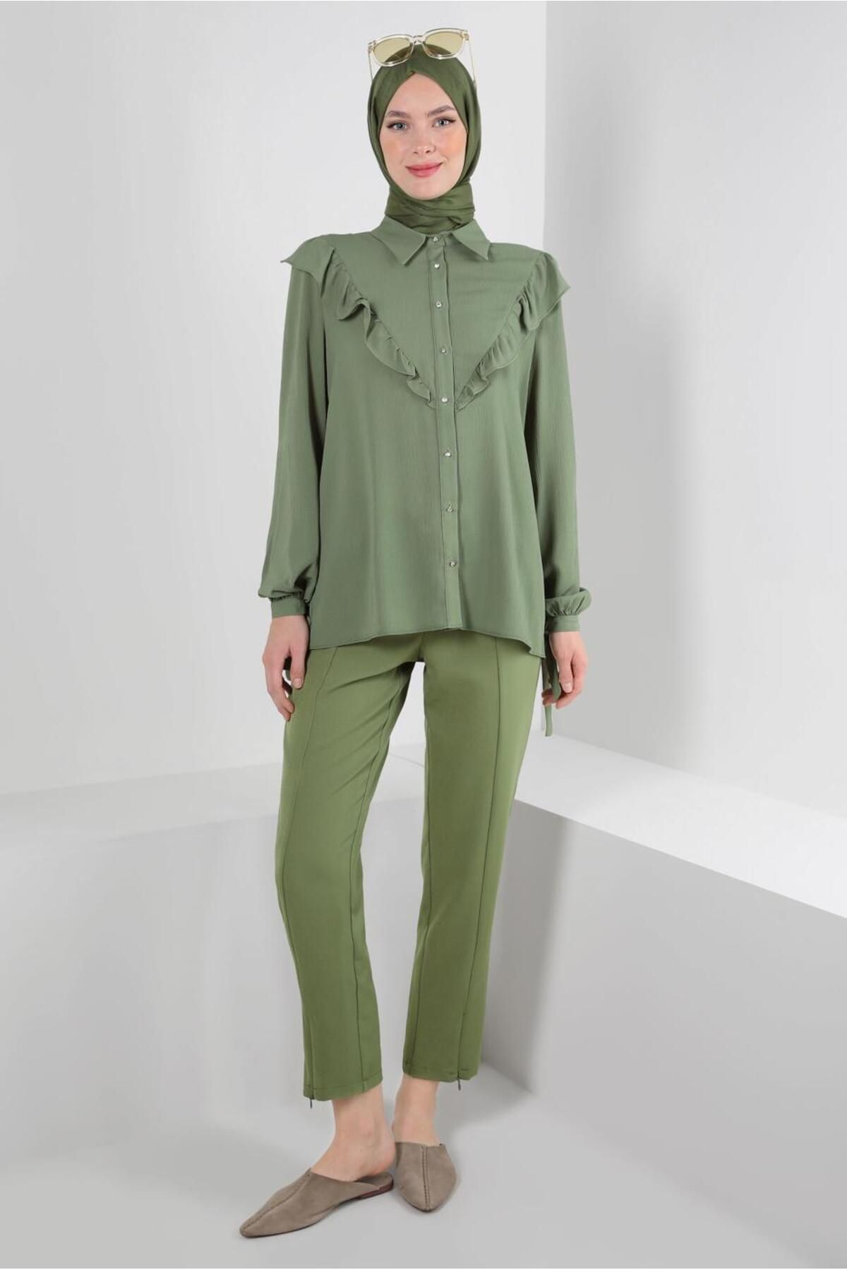 Alvina-RIFFIR DETAIL BUTTONED BLUZ 43777 2