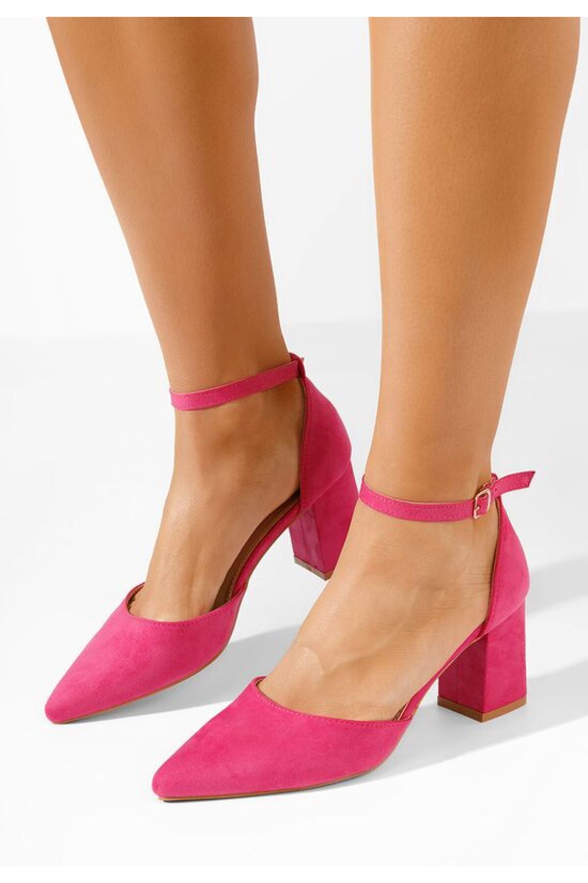 B T Shoes-Alivila V2 Fuchsia Chunky Heel Shoes 2