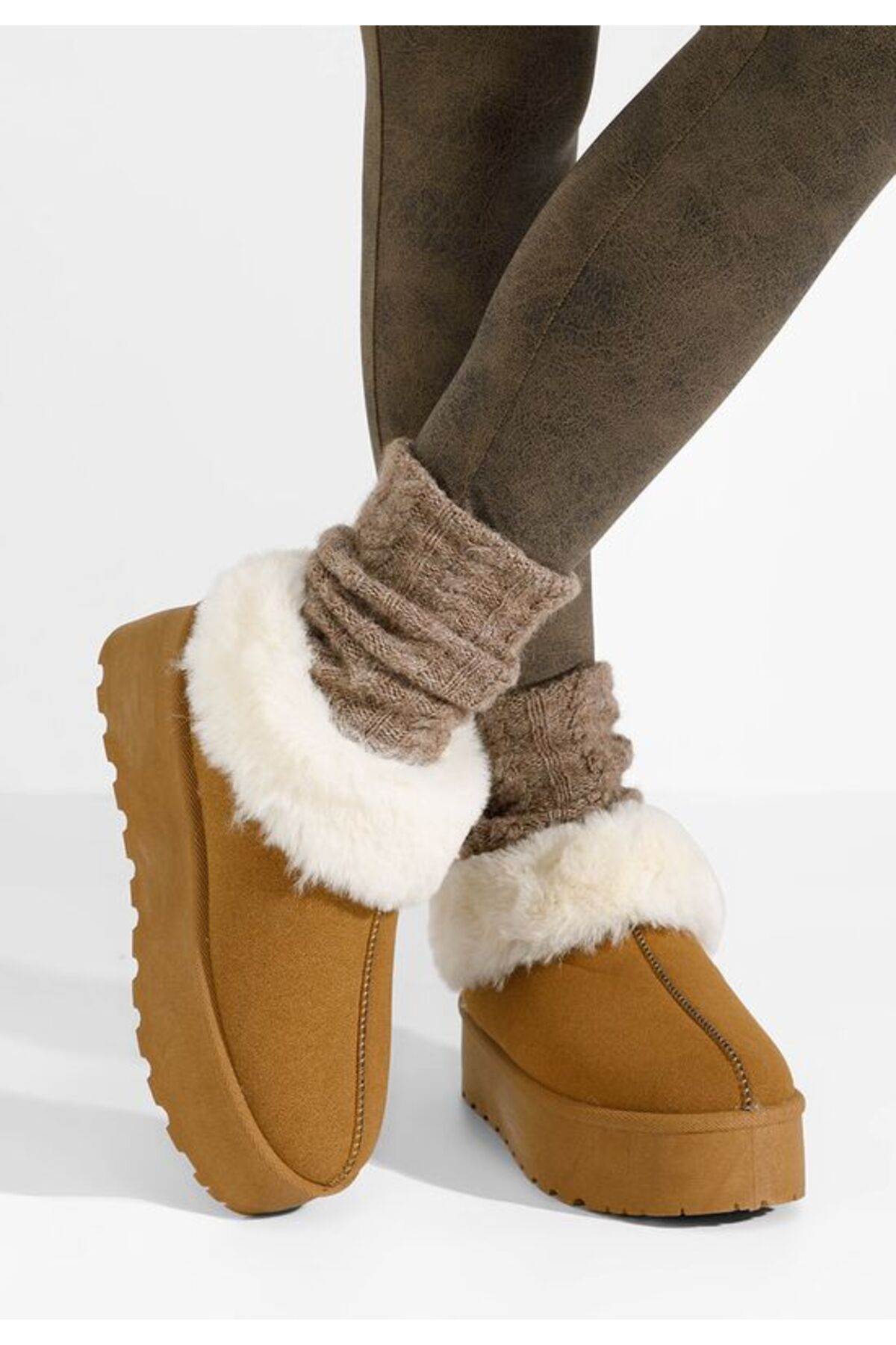 B T Shoes Ghete Imblanite Dama Maily Camel Femeie - 40