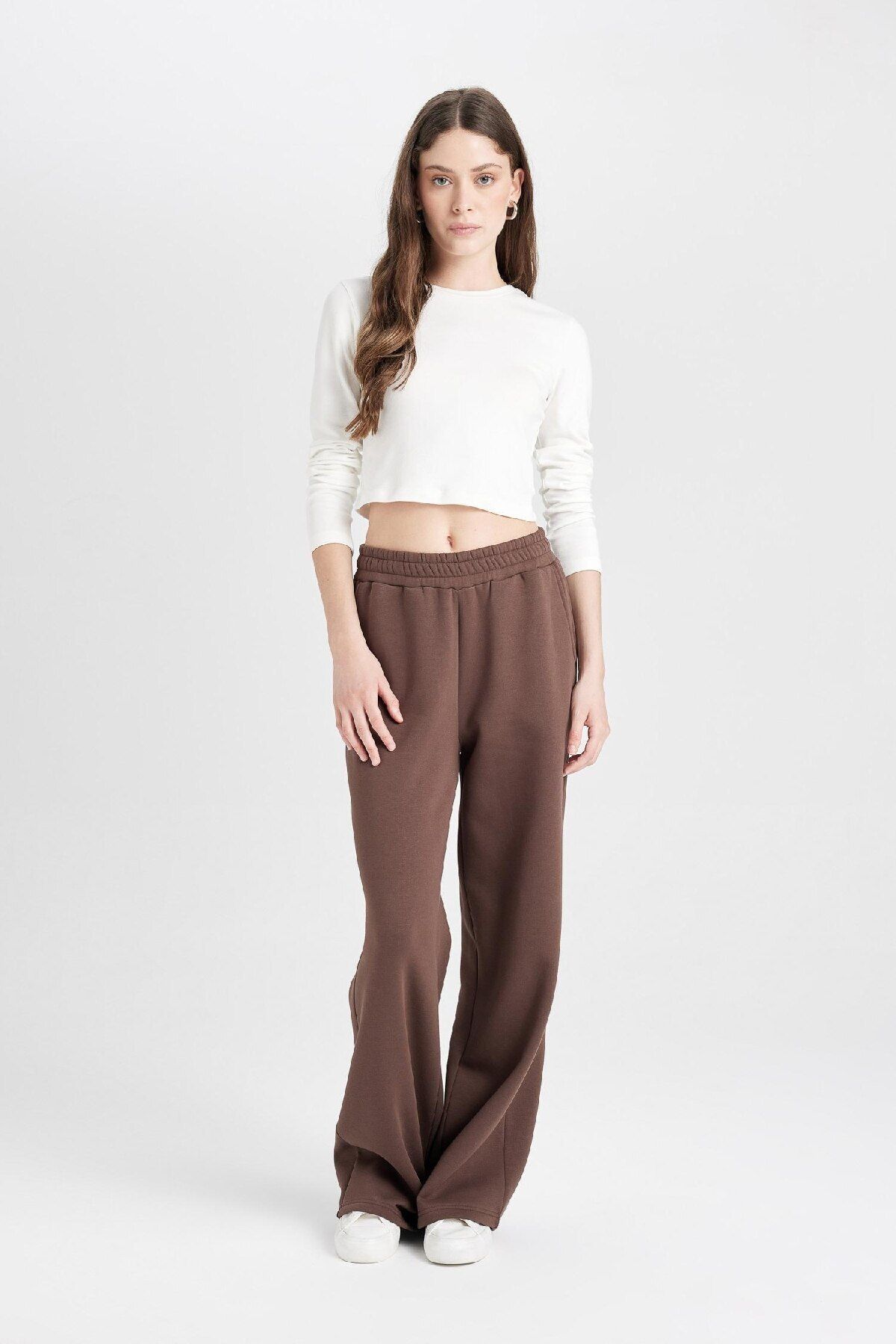 DeFacto-Basic Sweatpants with Wide Leg and Elastic Waist - Pockets B3345Ax24Wn 4