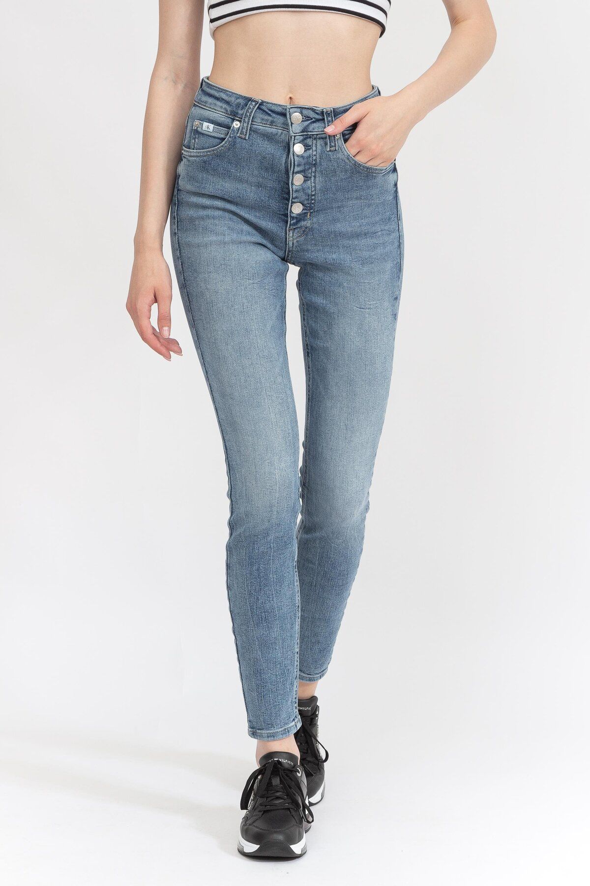 Calvin Klein High Rise Straight Kadın Jean Pantolon