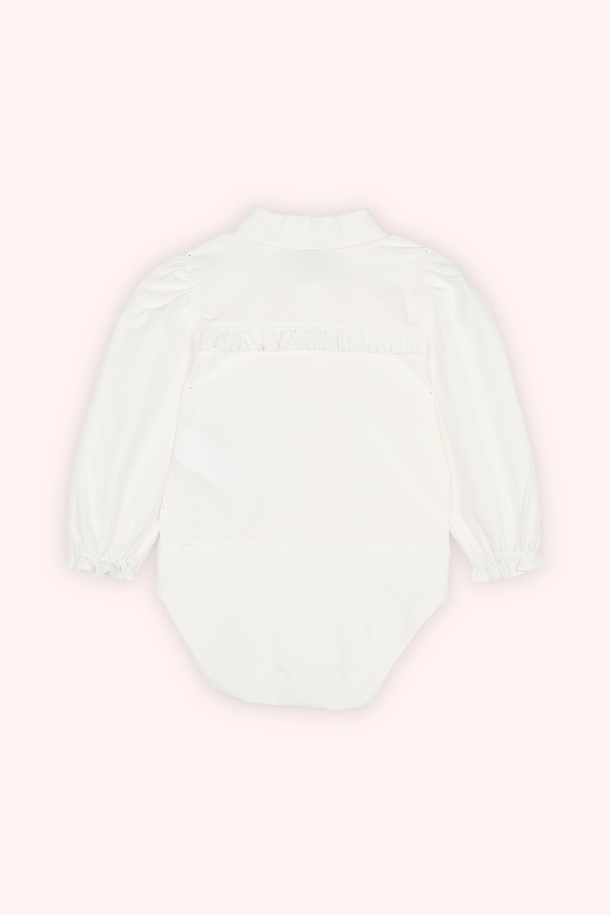 Panço Kız Bebek Yakalı Nakış Detaylı Ekru Body Gömlek fotoğrafı 3 (önizleme)