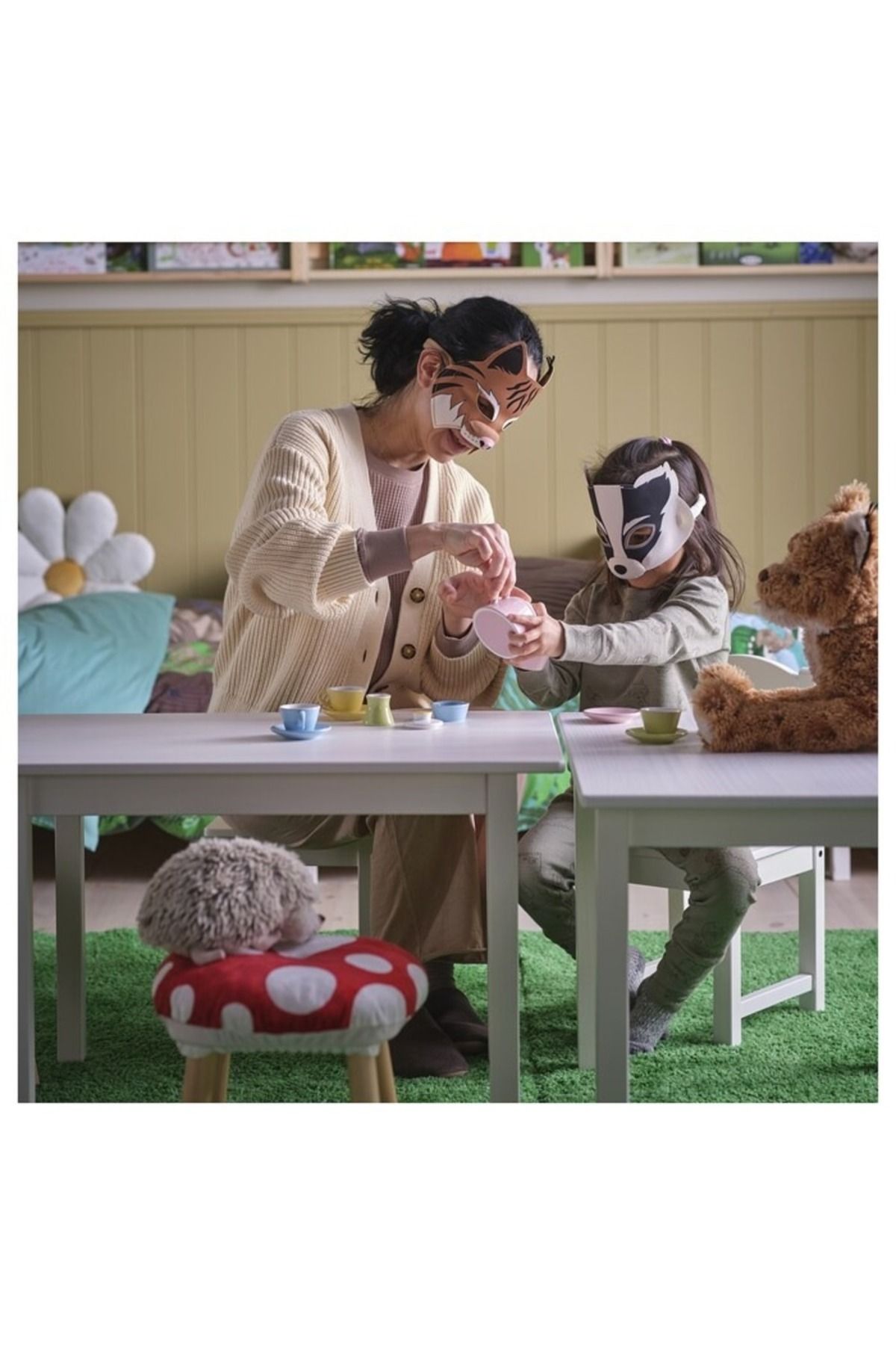 IKEA-مجموعة أقنعة ايكيا سكوغسدوڤا - أقنعة الغرير والوشق للعب الأدوار للأطفال، متعددة الألوان 2