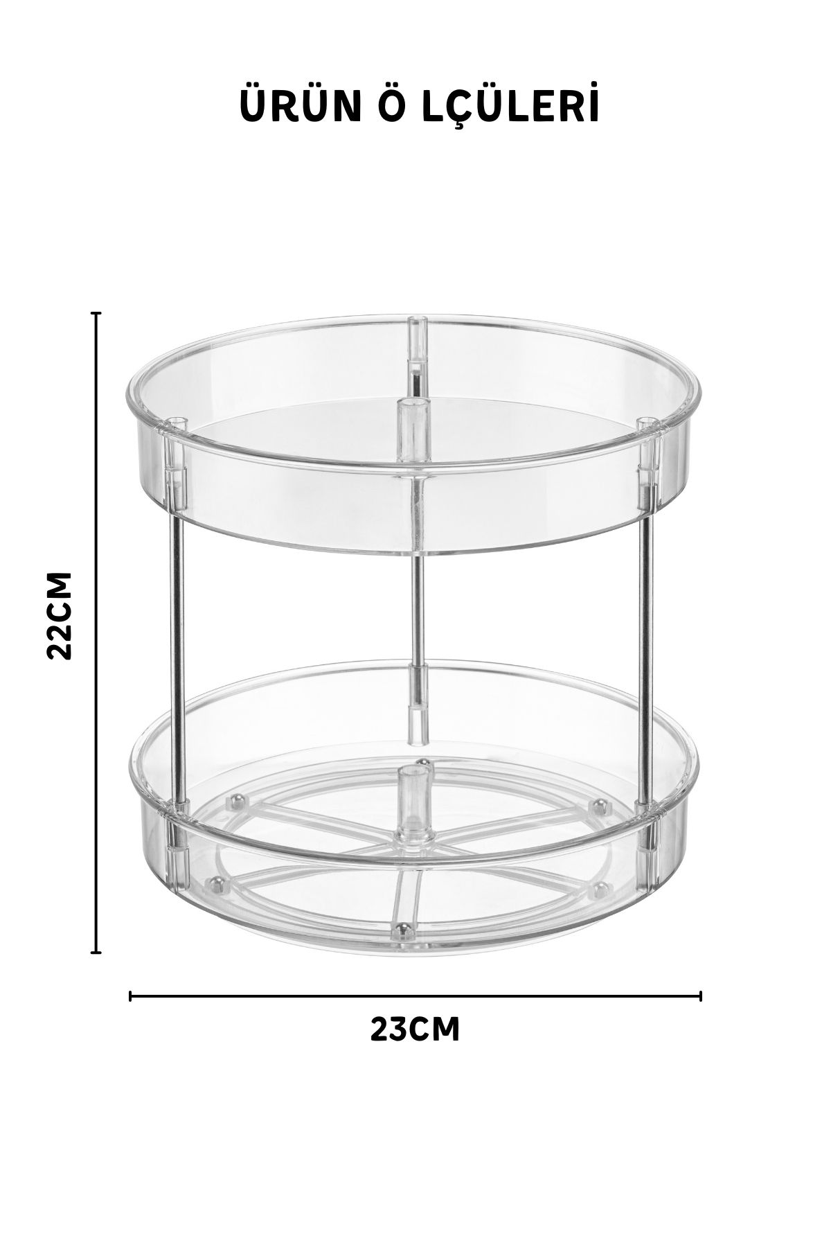 Nandy Home-2-stufiges Mehrzweck-Organizer-Drehregal, transparent 8