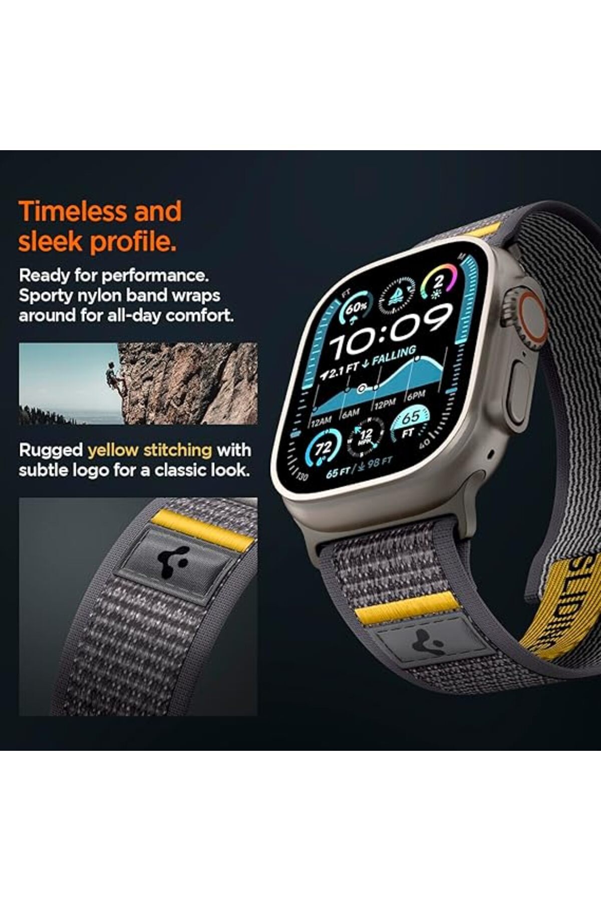 Spigen-جراب Athlex Air لساعة Apple Watch Ultra 2/1 مقاس 49 مم، 46 مم، 45 مم، 44 مم، 42 مم - رمادي نشط 5