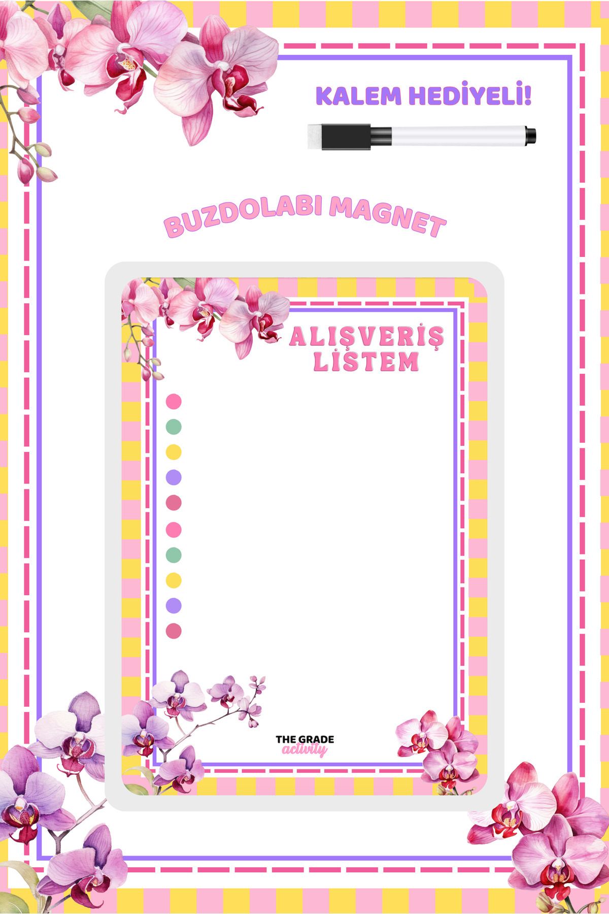 The Grade-Summer-Sil Notepad.Shopping List.Fridge Notepad.Magnetic Refrigerator Notepad.Magnet Notepad.21X15Cm 1