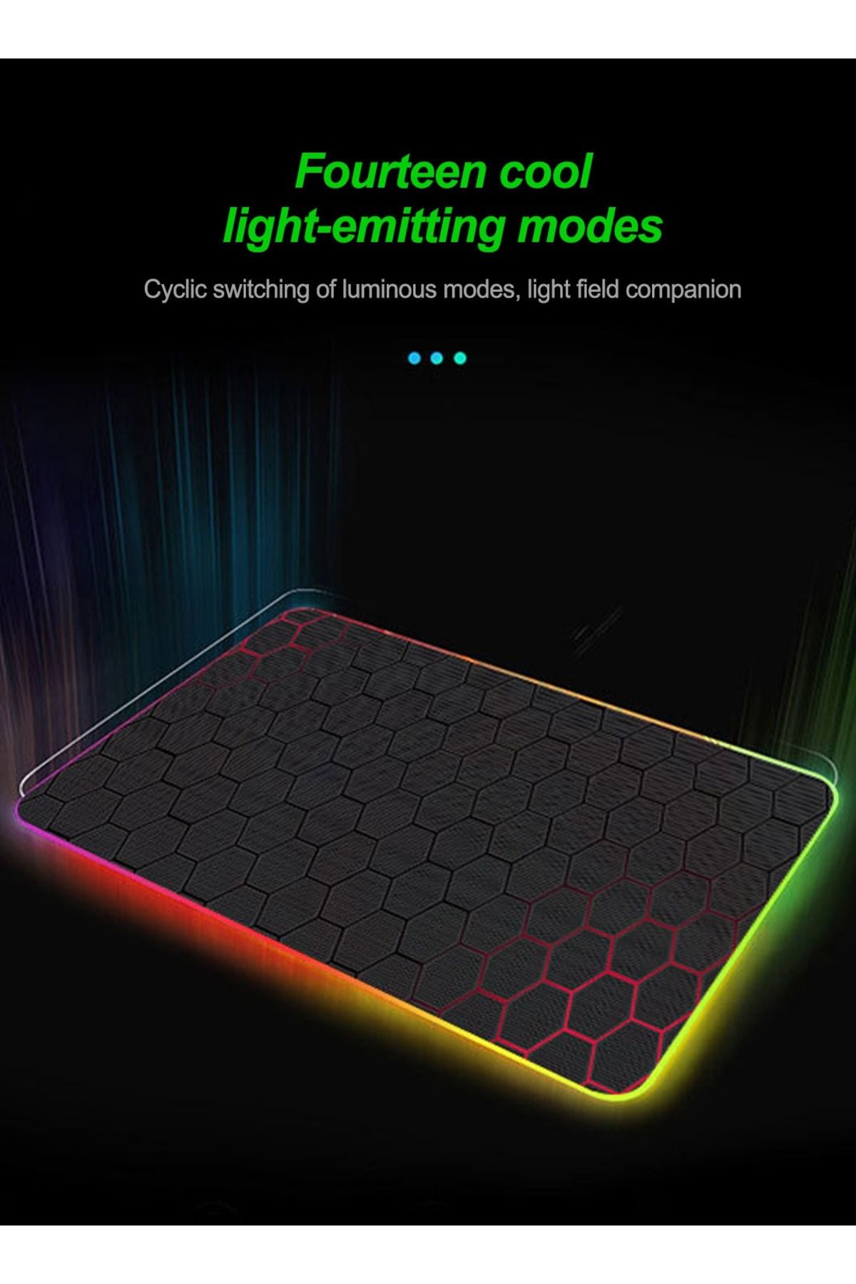 FlashHawk-RGB Gaming Mouse Pad 800*300mm Size,14 LED Modes Extended Large Table Desk Mat Mousepad 4