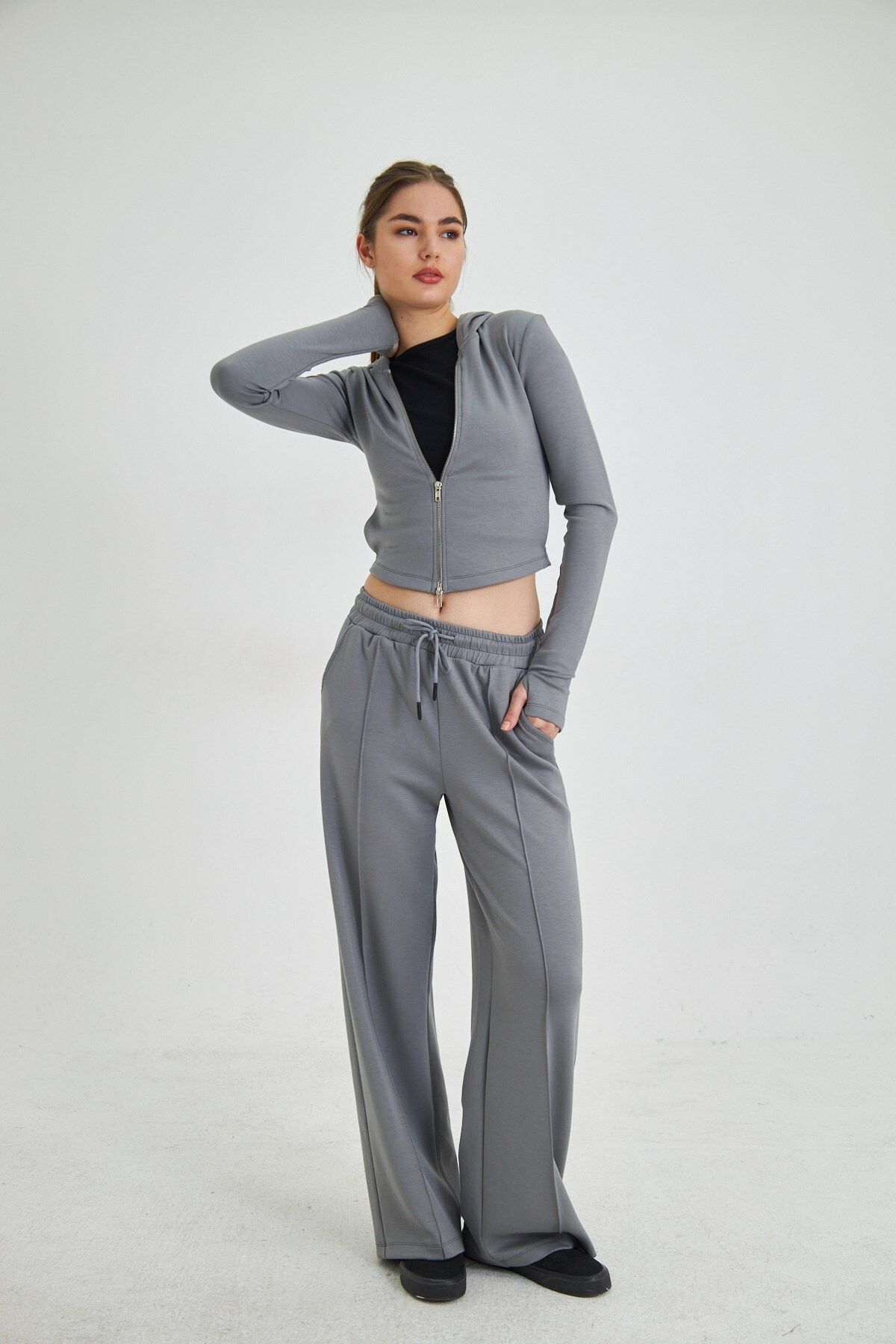 GIA-ART-Women's Wide Leg Tailored Modal Fabric Trousers 6