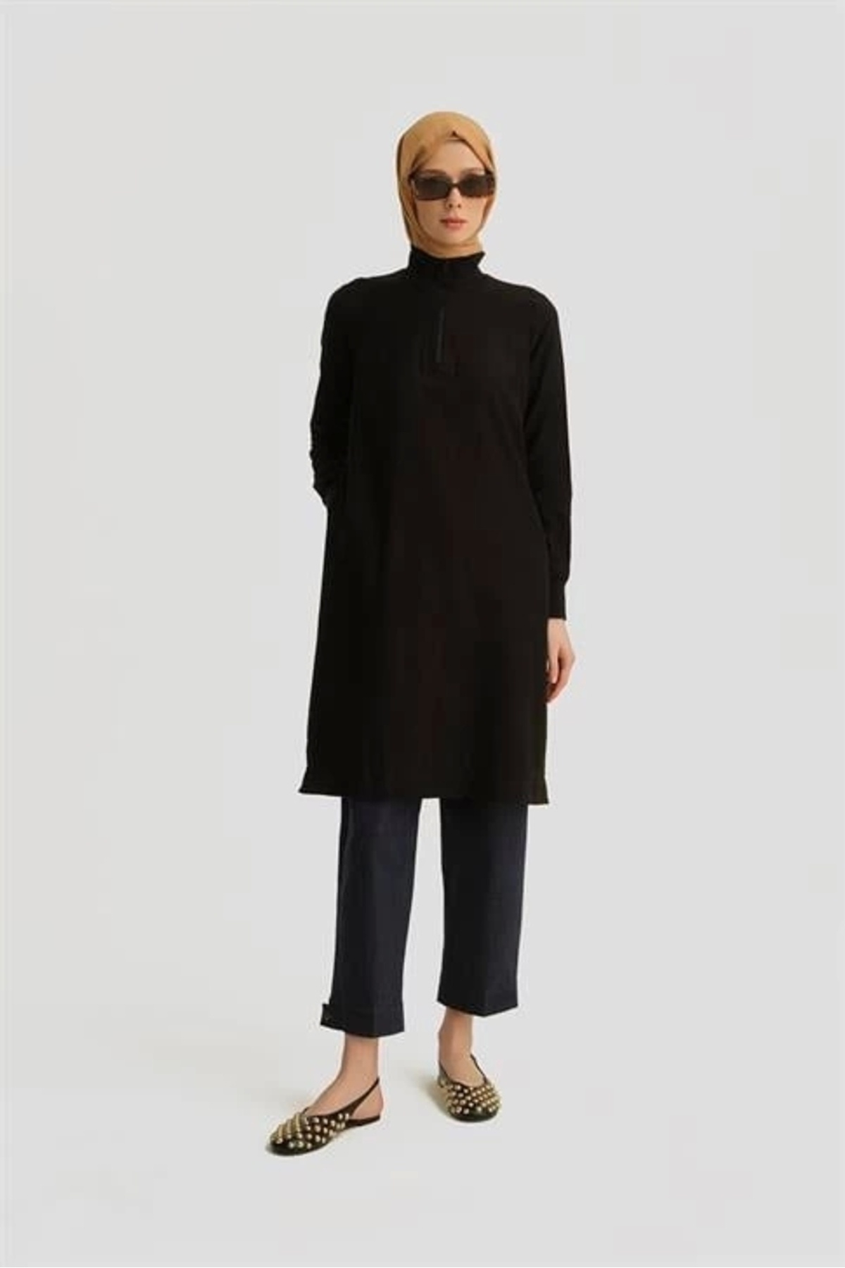 Armine-Zipper Detailed Tunic 25Yt433 Black 1
