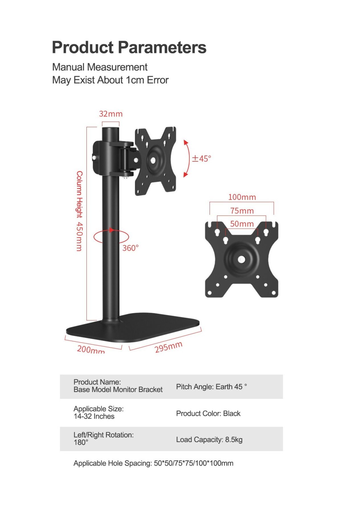 FlashHawk-Desktop Single Monitor Arm for 14-27 inch Monitors,Tiltable and Rotatable 8