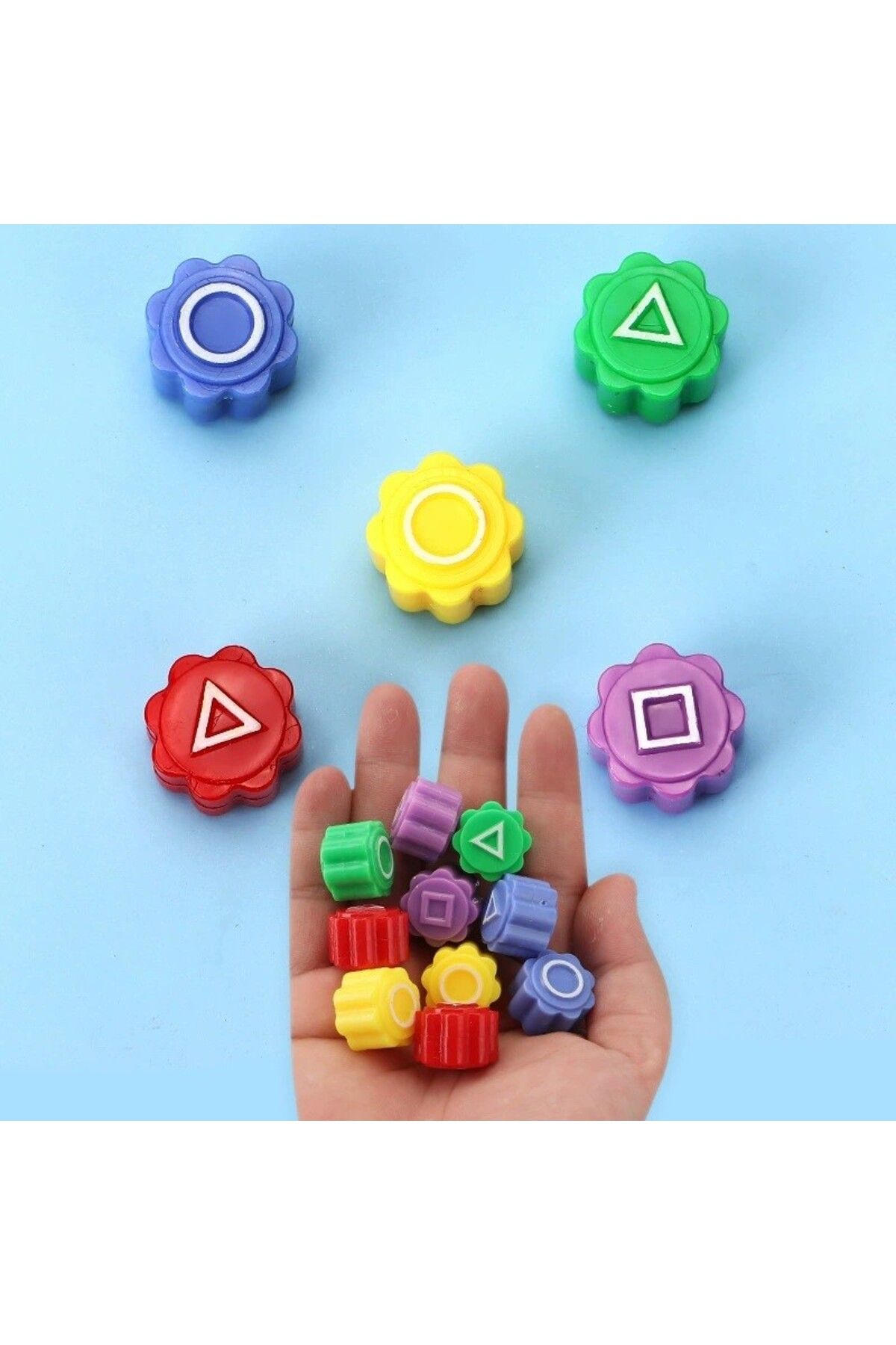 Flippy-Gonggi Joc Traditional Coreean Flippy, Tip Squid Game, Set 5 Piese, Tabla Triunghiulara, 7.8x7.8 cm 4
