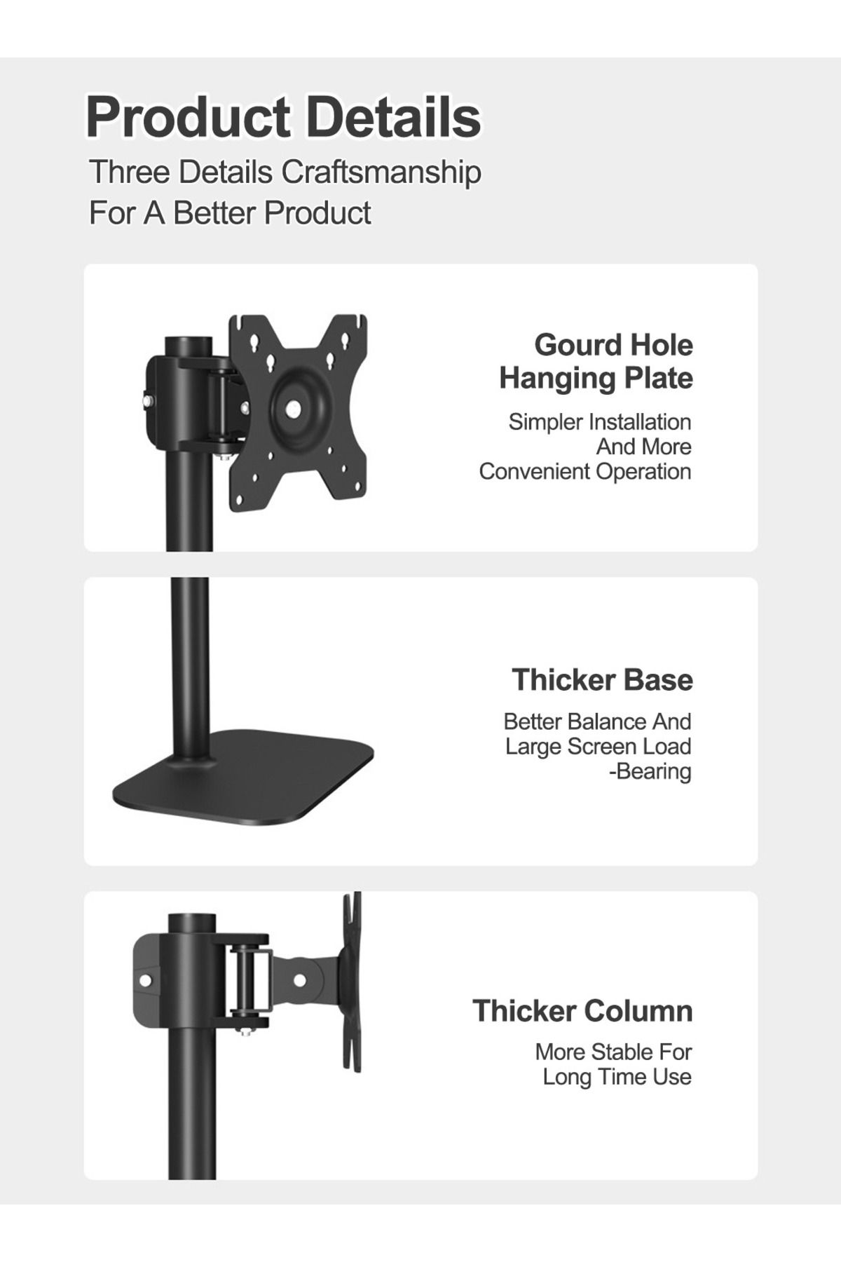 FlashHawk-Desktop Single Monitor Arm for 14-27 inch Monitors,Tiltable and Rotatable 7