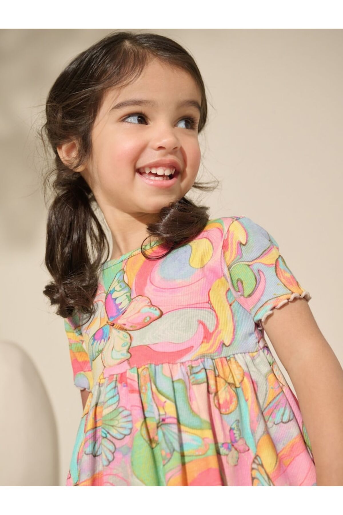 Next Baby-100% Cotton Rainbow Print Short Sleeve Dress 3
