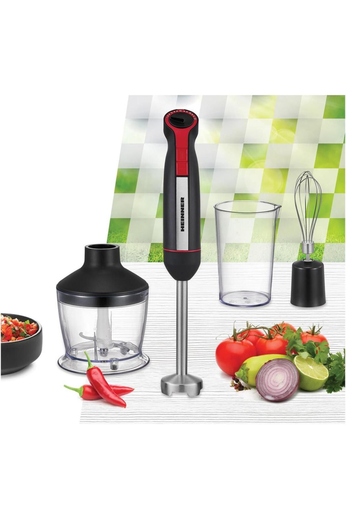Heinner-Heinner HHB-DC1200BKRD vertical blender, 1200w, DC motor, variable speed + turbo 3