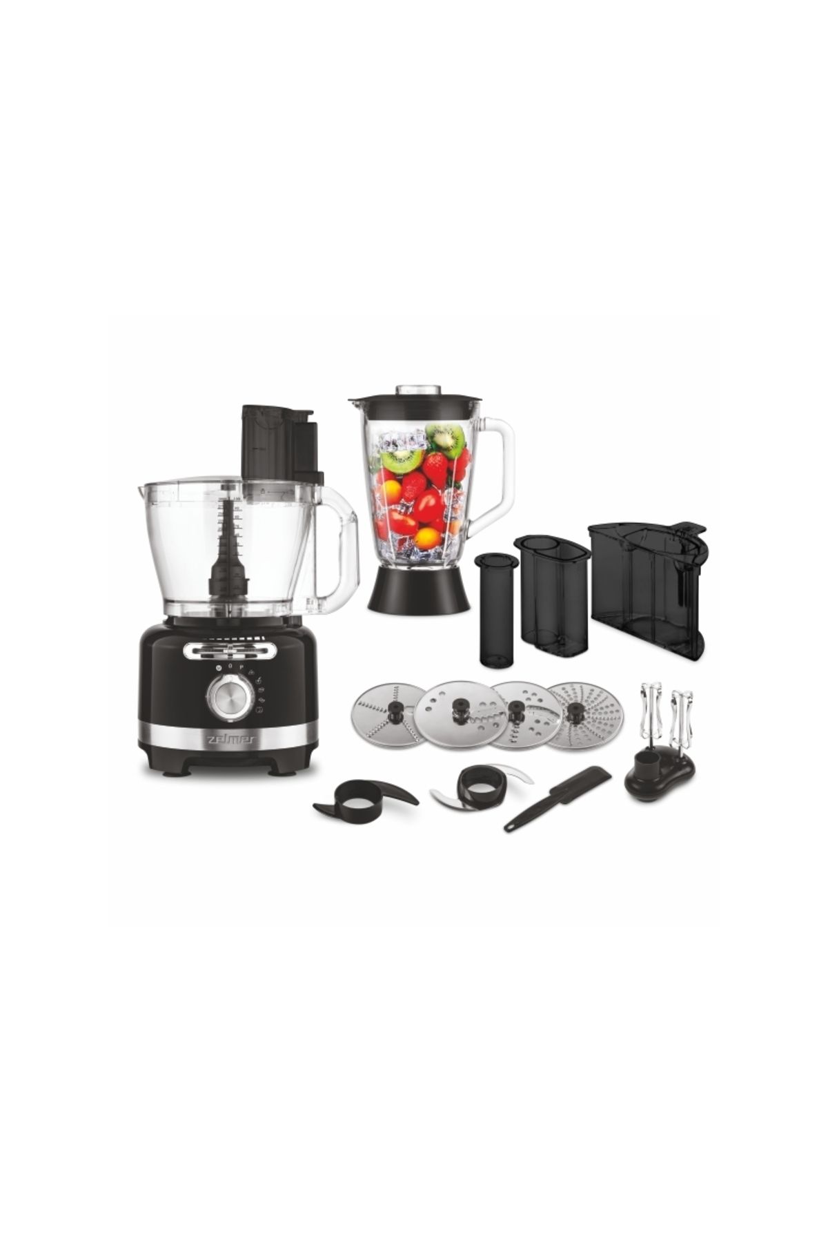Zelmer-Zelmer ZFP9000B Food Processor, 2000 W, 3 L, Speed ​​selector, Stainless steel discs, 6 automatic modes 1