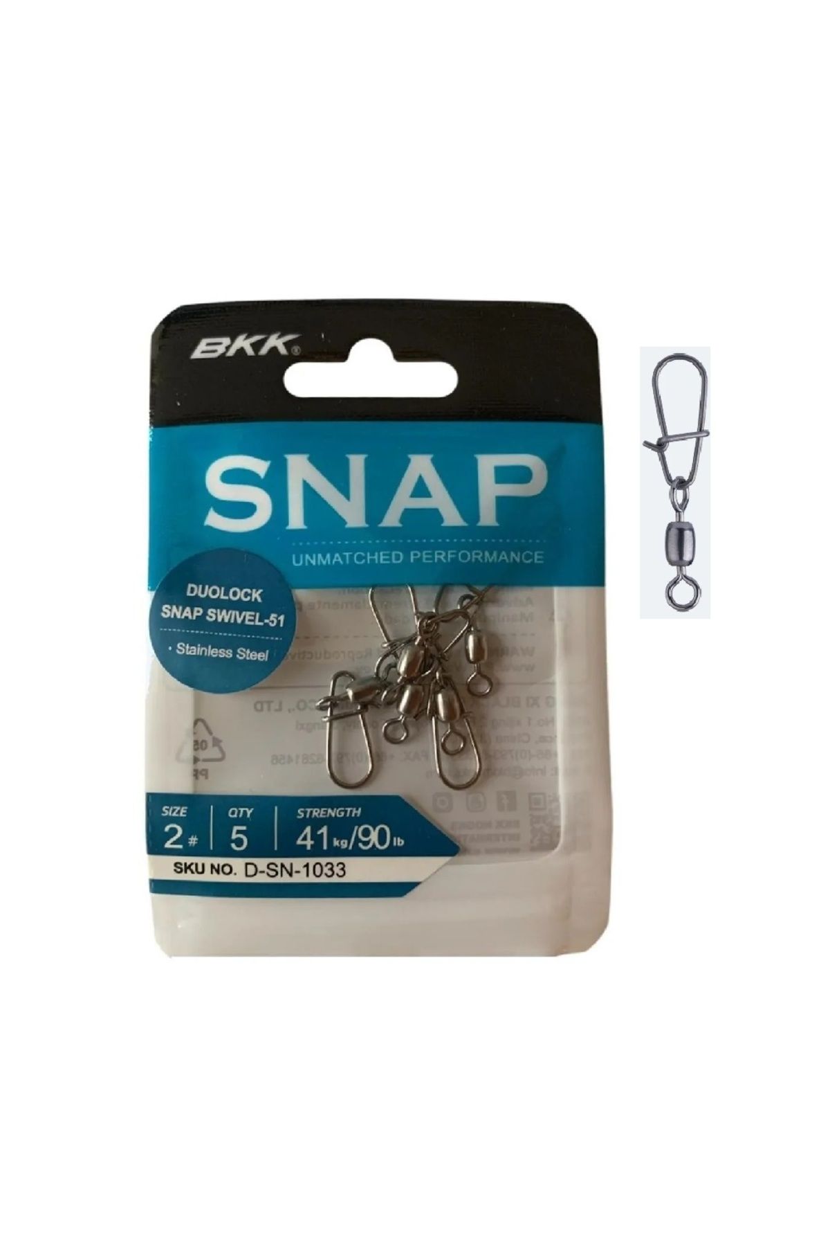 BKK Duolock Snap Swivel-51 Klipsli Fırdöndü No:2 (5'LİPaket)