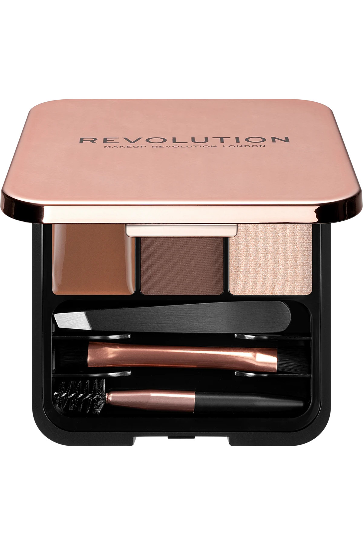 Revolution-REV-Cien Brow Pal.sculpt Kit Medium Brown 1