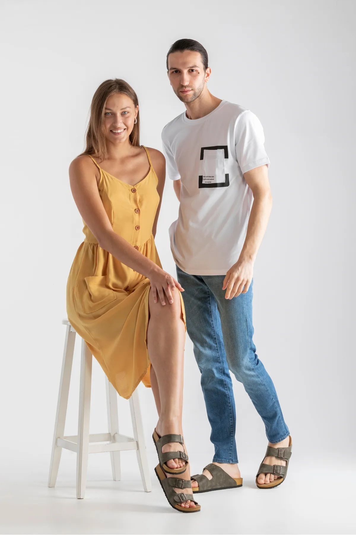 Roy Jones Unisex Ortopedik Tabanlı Konfor Modeli Terlik Çift Bantlı Tokalı Günlük Rahat Dışarı Ev Içi Terliği görsel 5