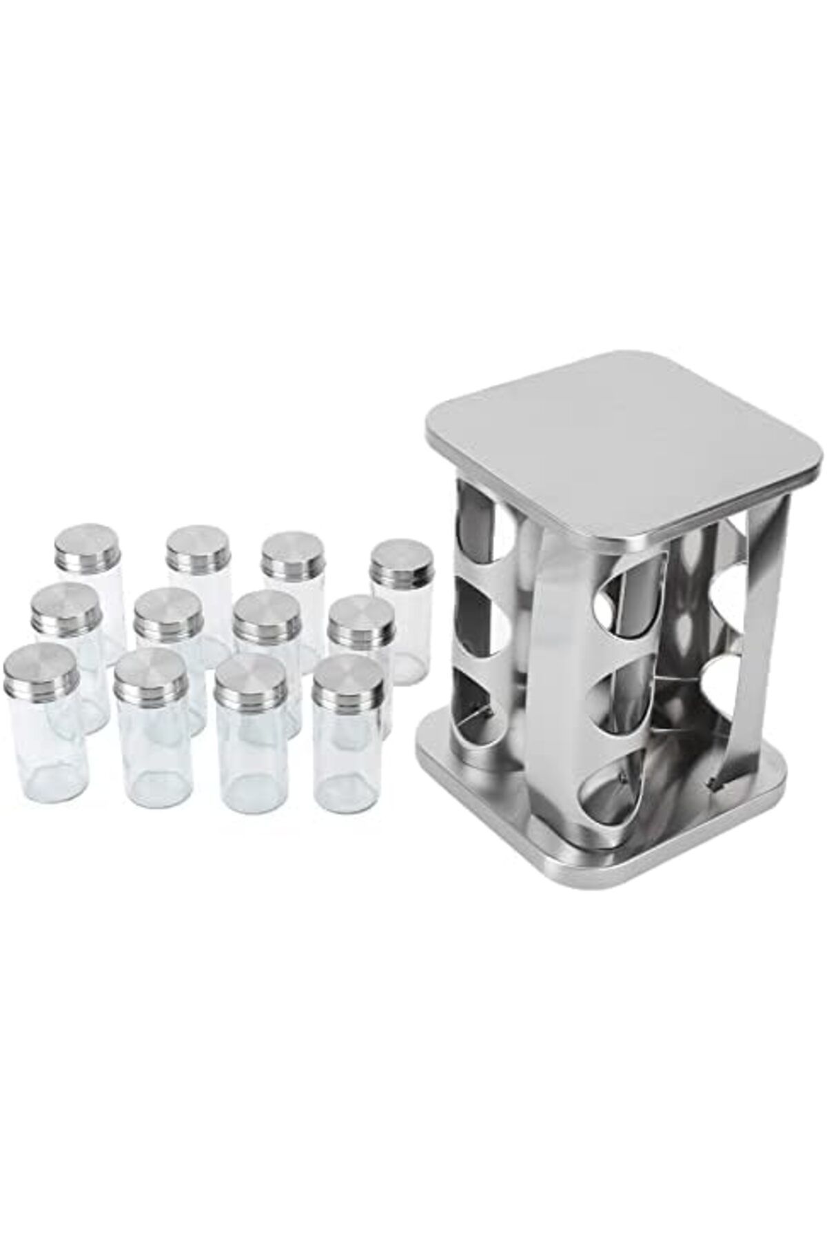 devigo-Rotating Countertop Spice Rack, 12Pc Spice Rack Set 3