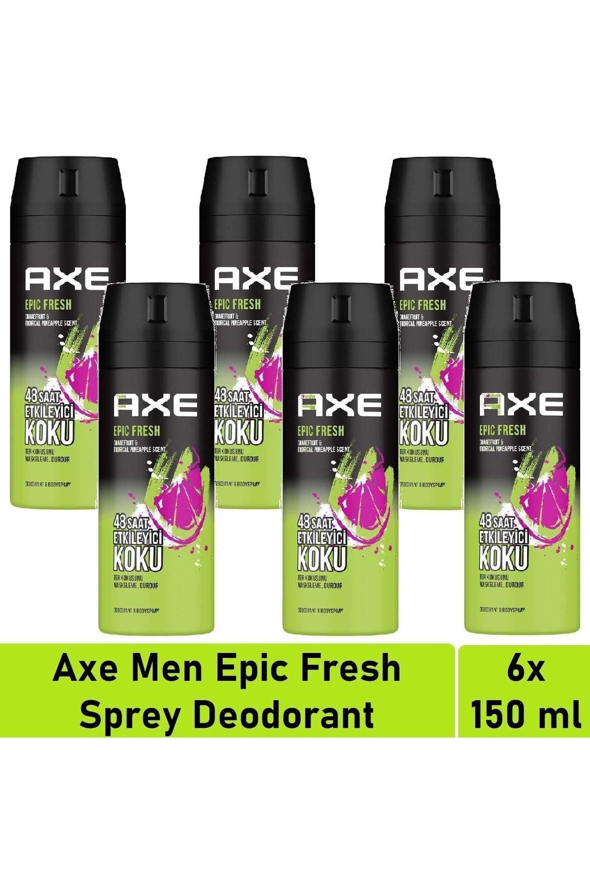 اکس دئودورانت مردانه Epic Fresh 150 ml - بسته 6 بسته Advantage Pack