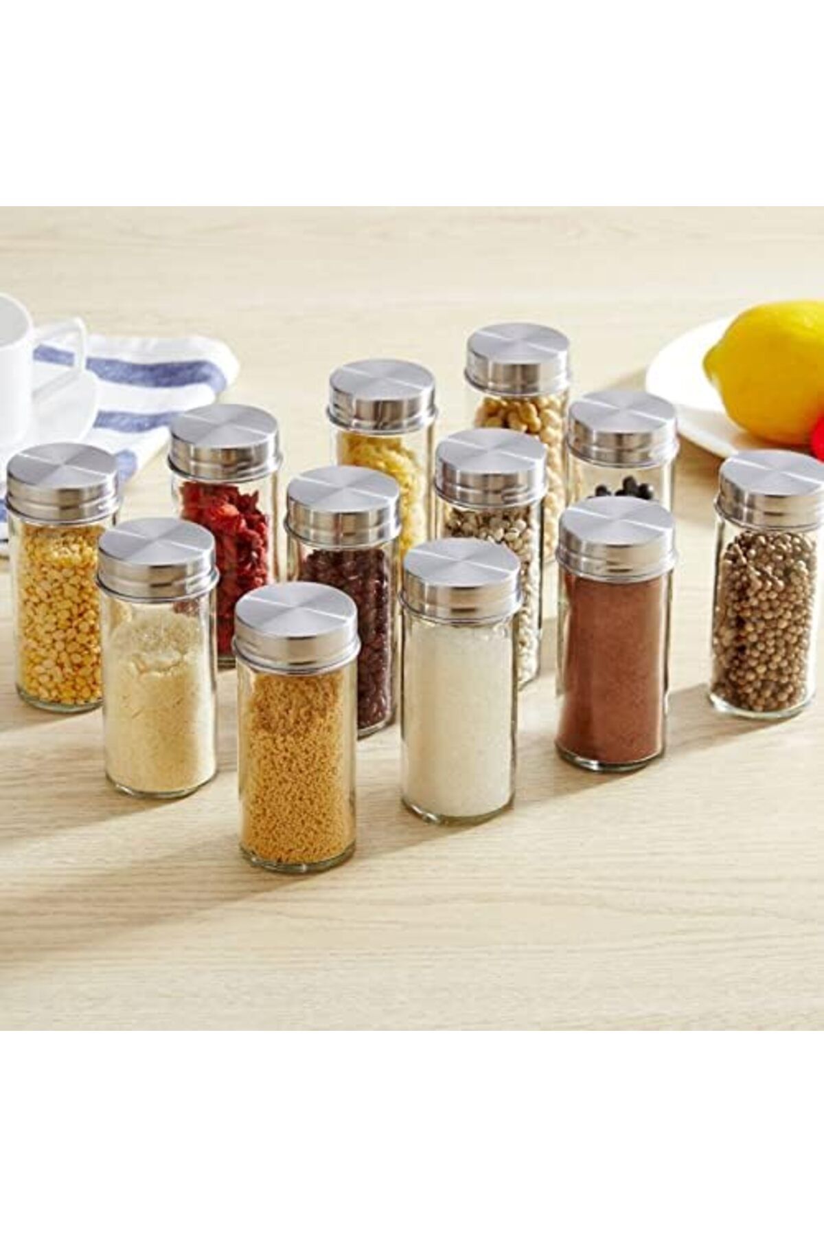 devigo-Rotating Countertop Spice Rack, 12Pc Spice Rack Set 4