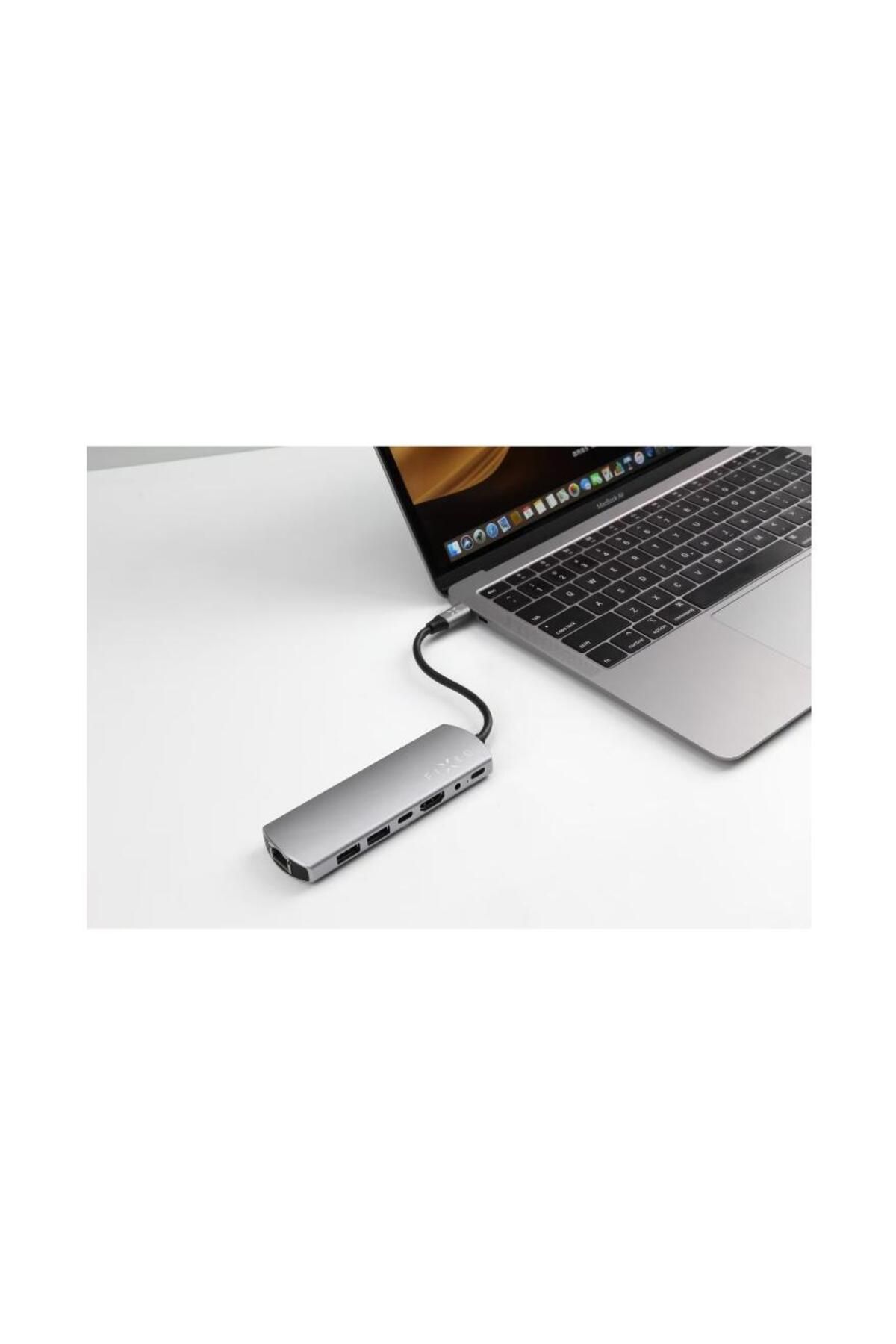 FIXED-Hub USB Fixed Multiport 7 in 1, USB 3.0, Ethernet RJ45, HDMI 4K, Audio 3,5 mm, Aluminium, PD 100W 3