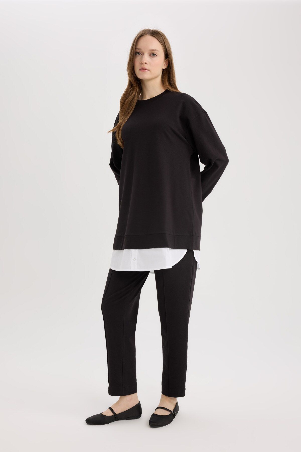 DeFacto-Harem Basic Plain Sweatshirt and Pants Set - D9363Ax25Sp 2