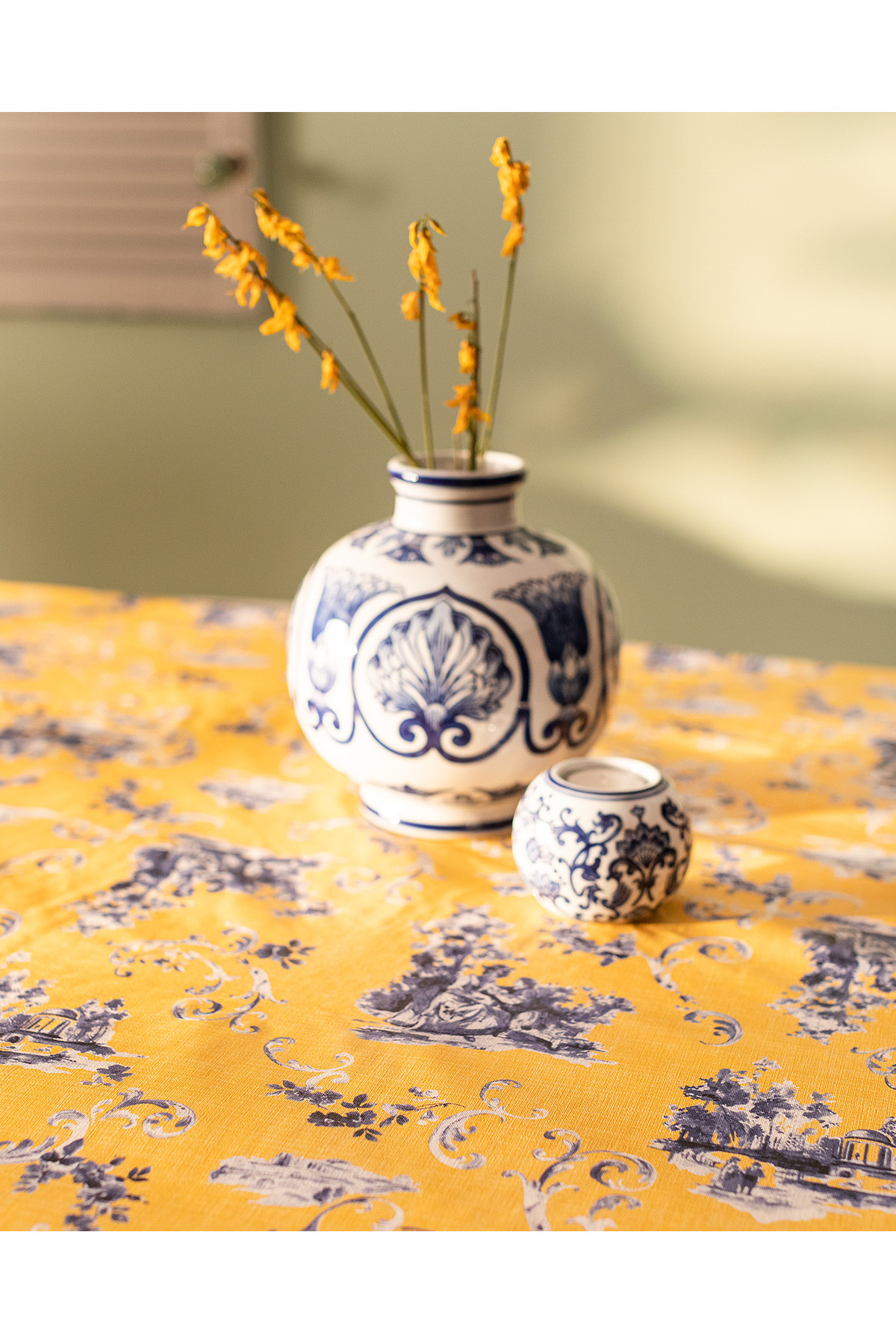 Madame Coco-Nora PVC-Tischdecke – Gelb/Blau – 140 x 200 cm 2