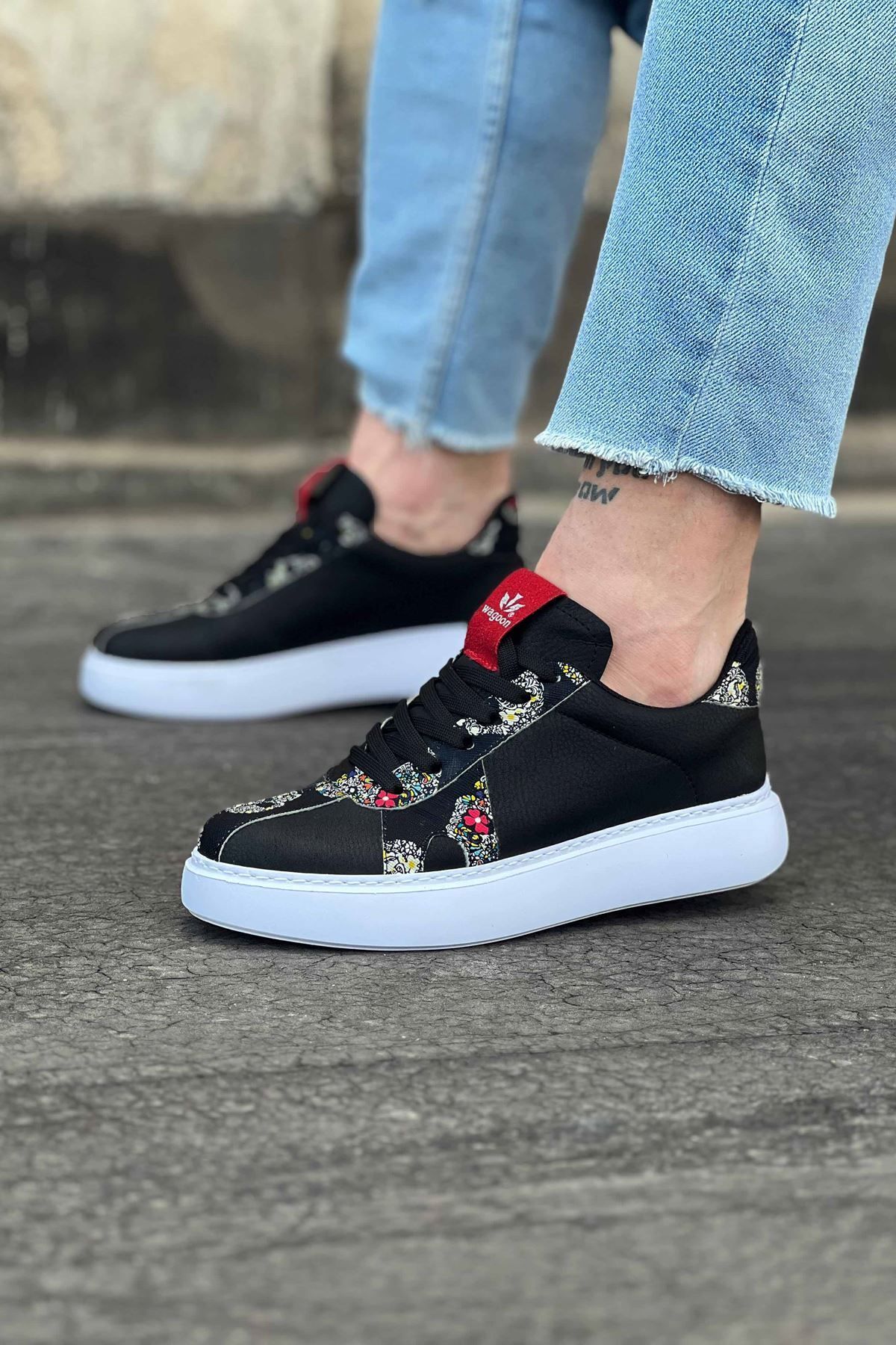 Joyboyshop Siyah Kurukafa Erkek Casual Ayakkabı