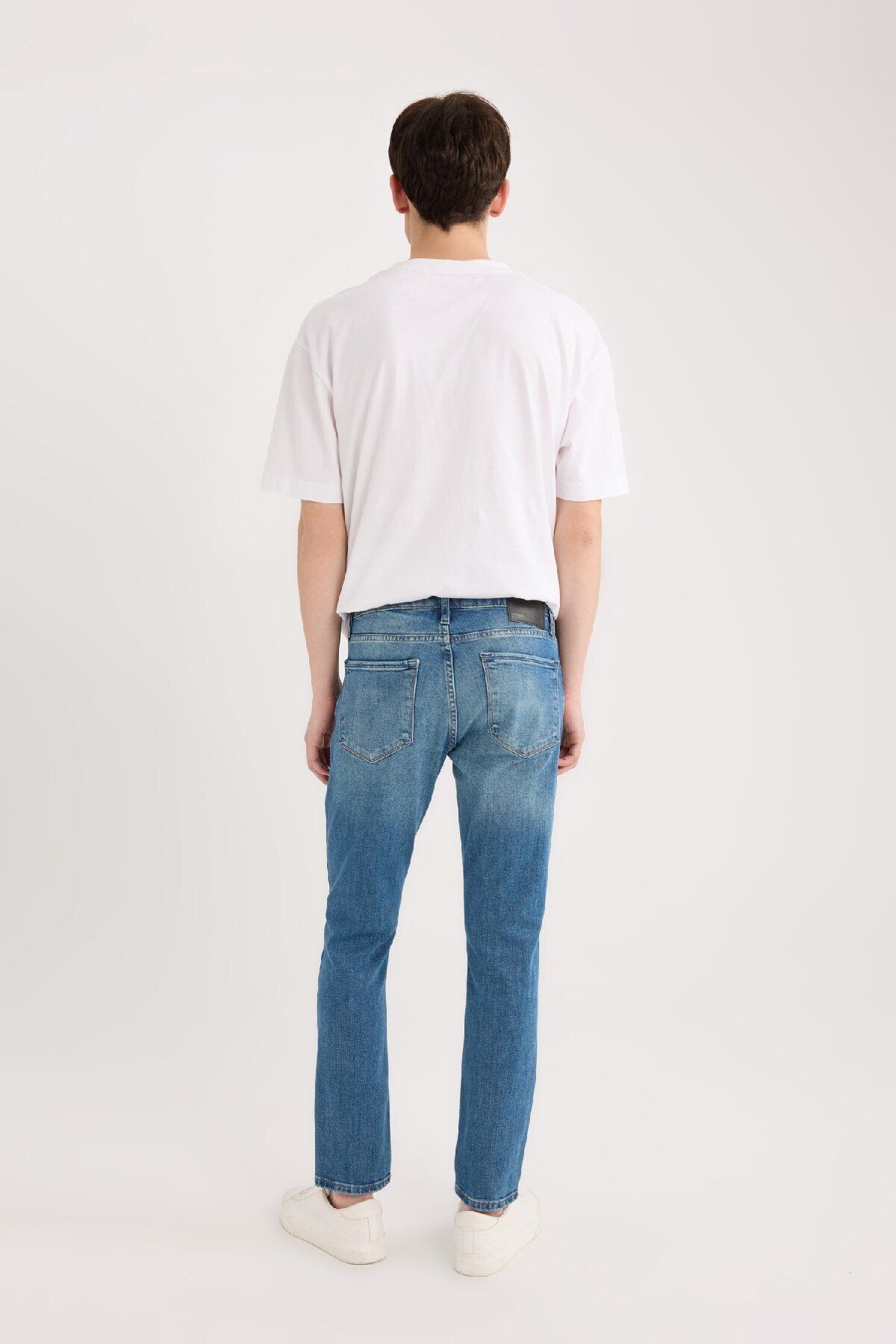 شلوار جین آبی مردانه SLIM FIT BARN قالب باریک کمر Defacto