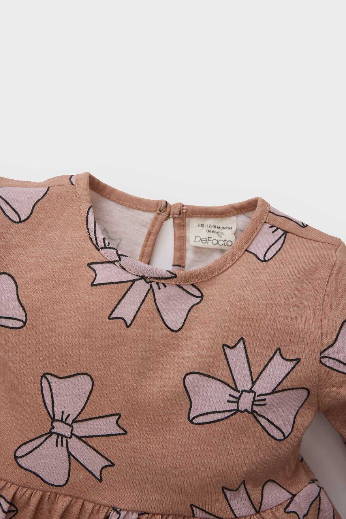 DeFacto-Baby Girl Bow Print Long Sleeve Dress E5124A525Sp 2