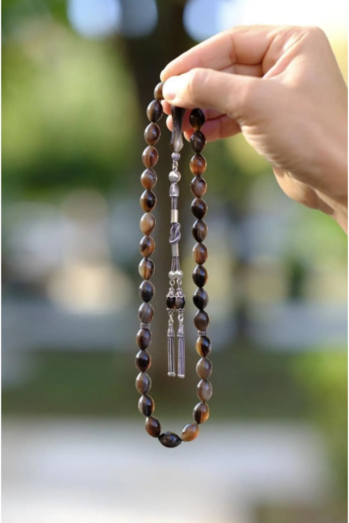 dergah tesbih-Bostancı Series تصميم فضي Bu-falo Boy-nuzu Prayer Beads 3