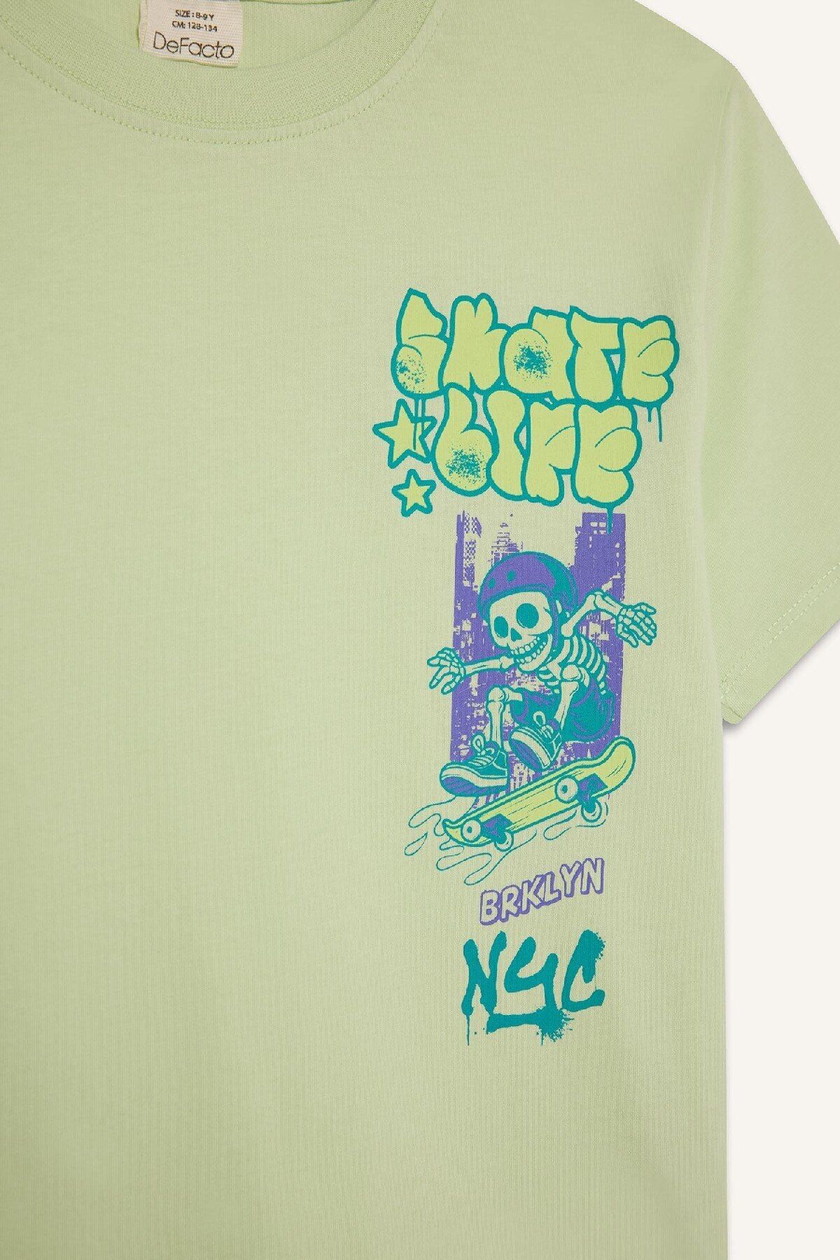 DeFacto-Tricou cu mânecă scurtă cu imprimeu pentru băiat E0091A825SM 8