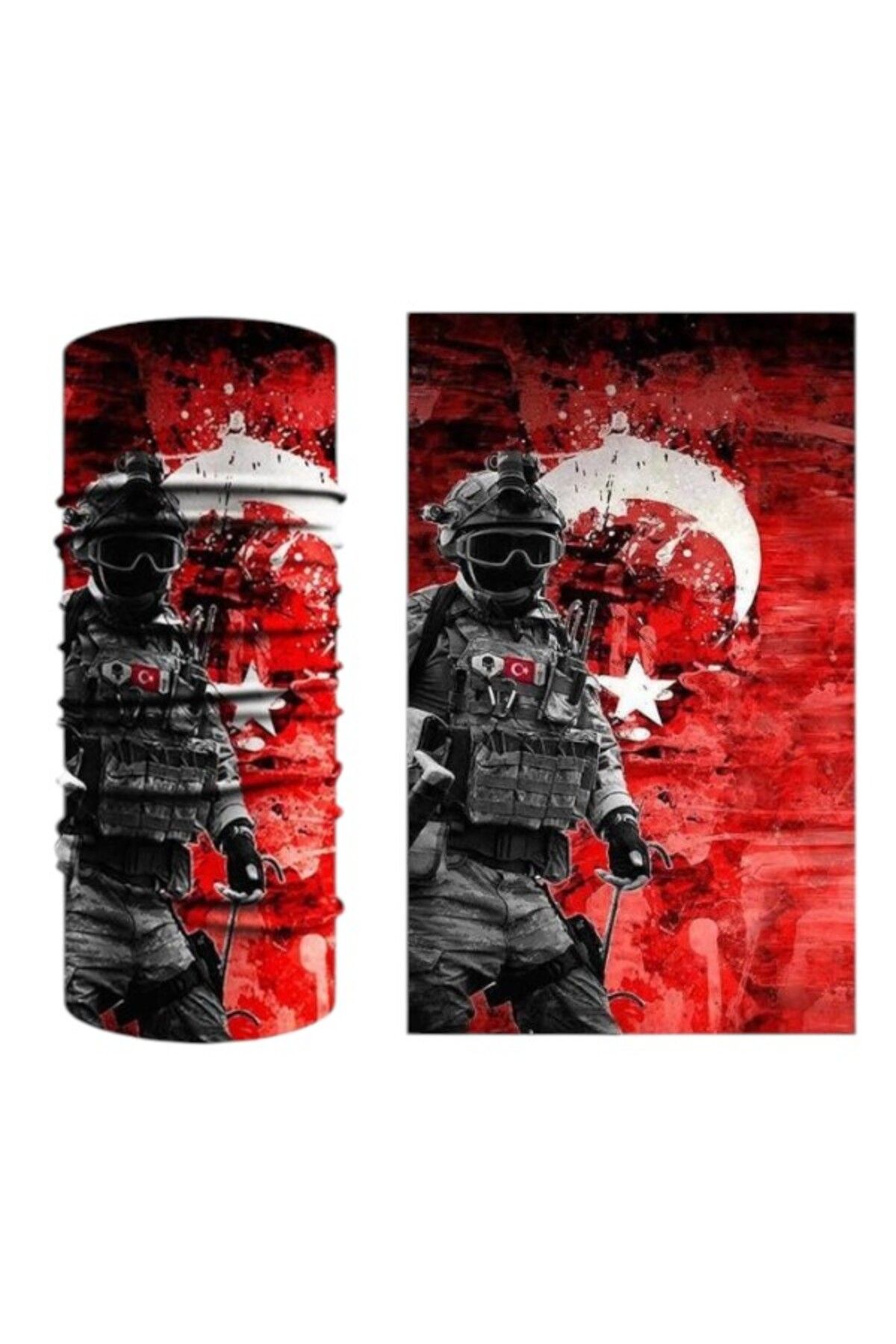 AskerVadisi Ay Yıldızlı Türk Askeri Temalı Dikişsiz Boyunluk Bandana Buff Balaklava
