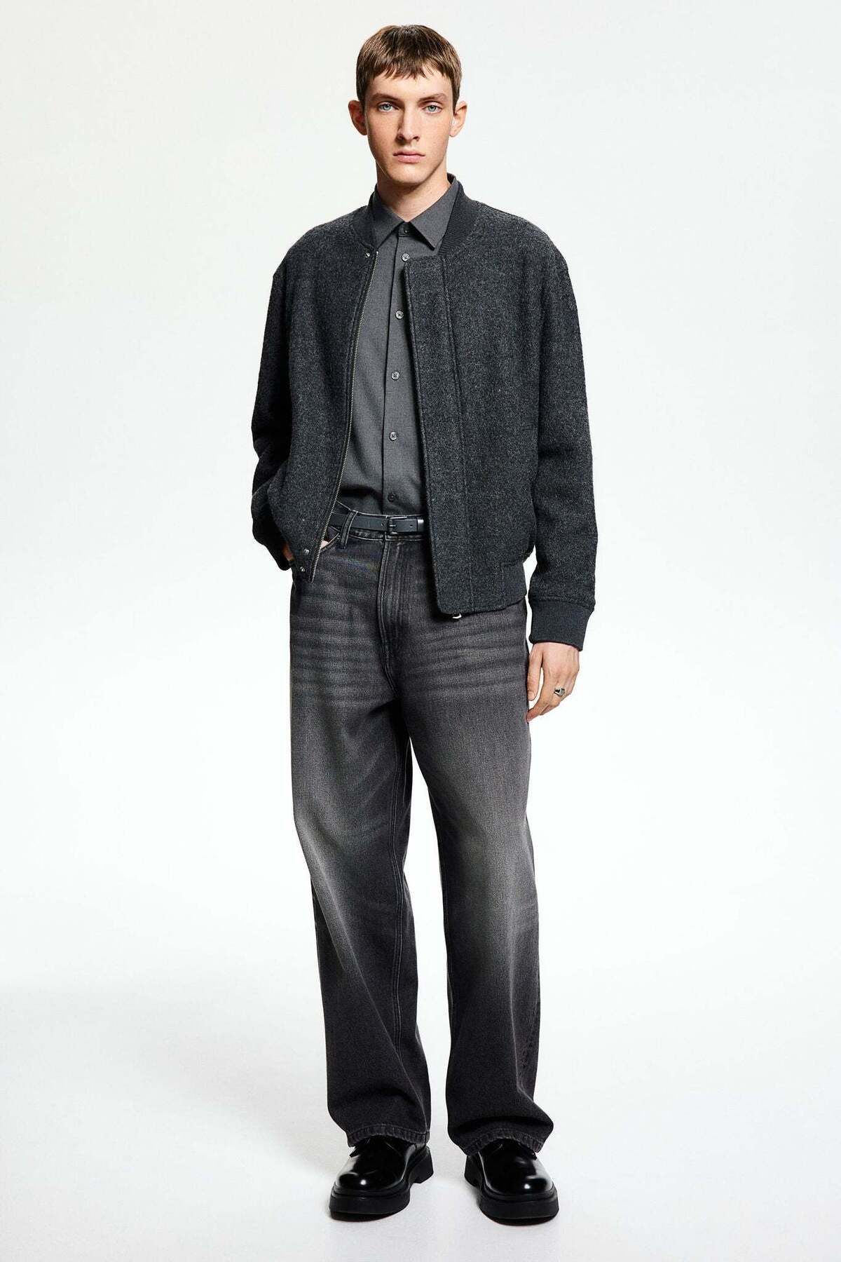 H&M-Regular Fit Wool-blend bomber jacket 5